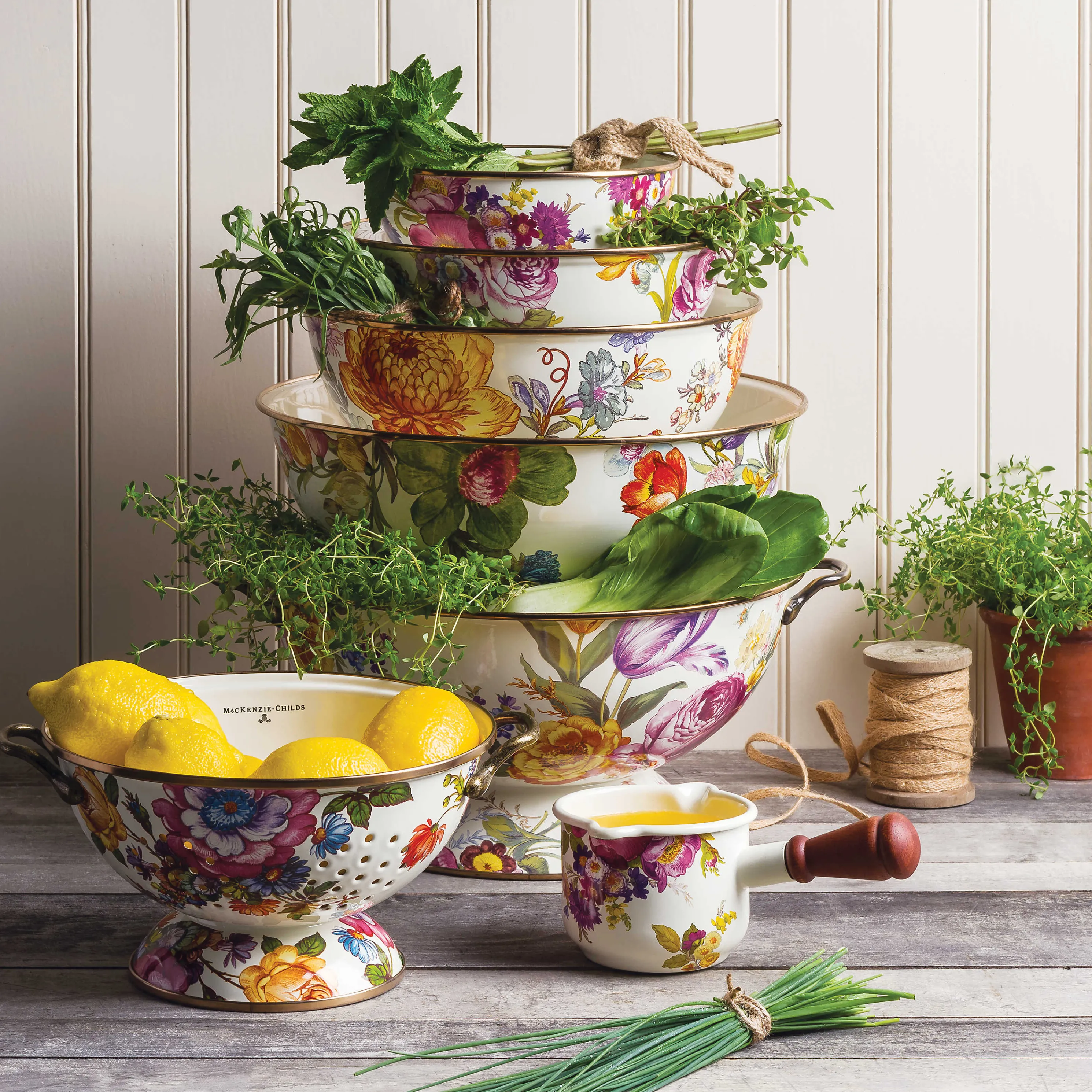 Flower Market Small Everyday Bowl - White