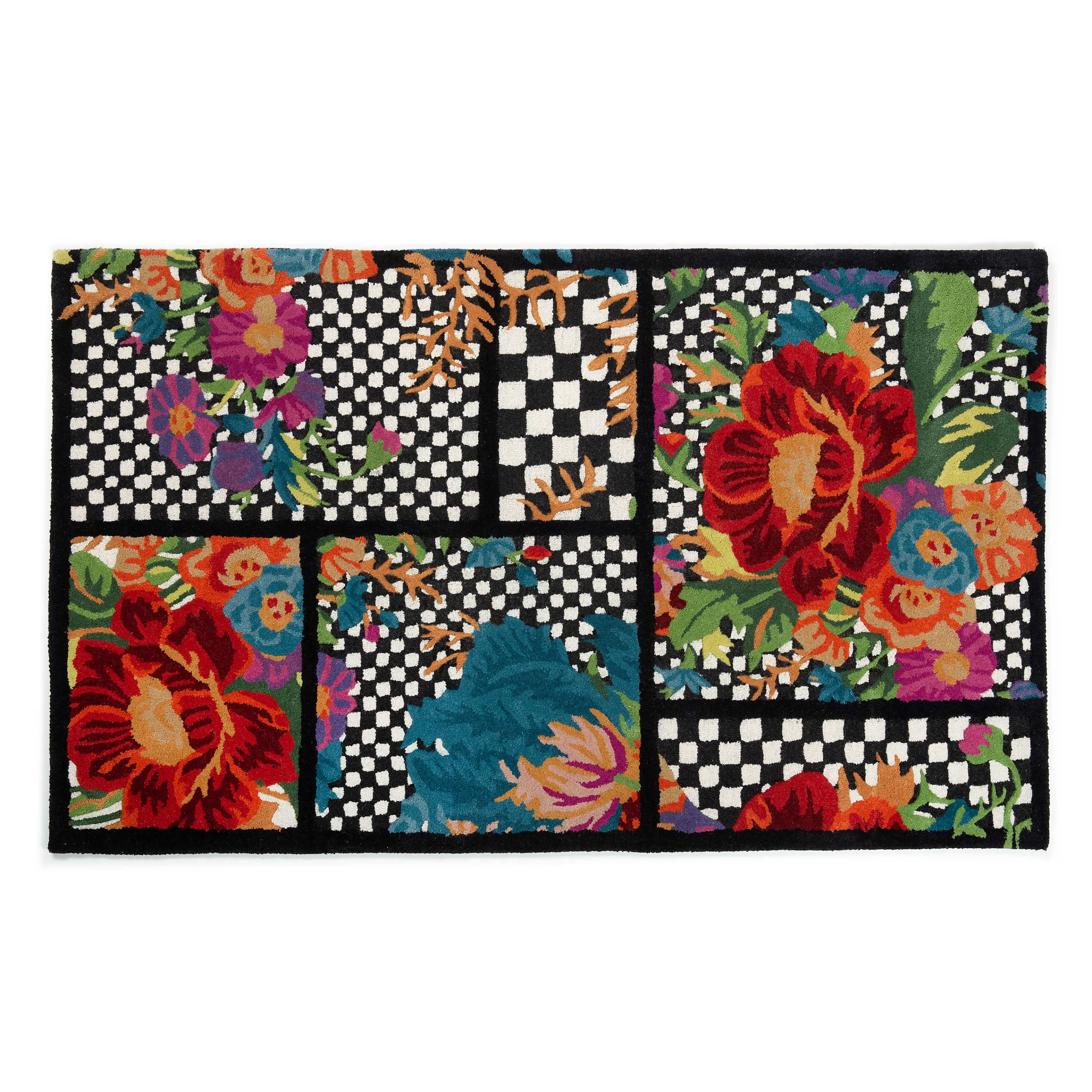 Flower Market Trellis Rug - Black - 3' X 5'