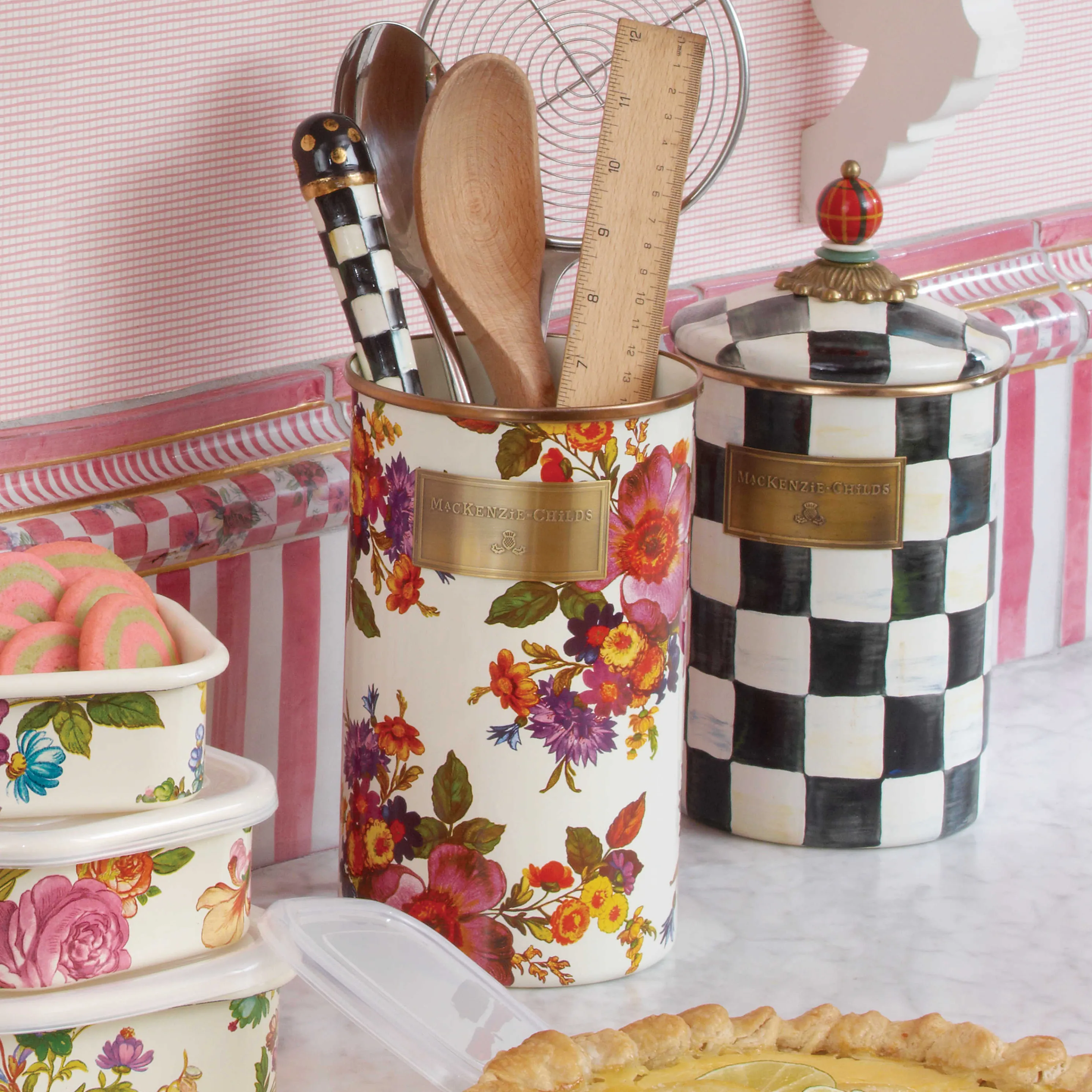 Flower Market Utensil Holder - White