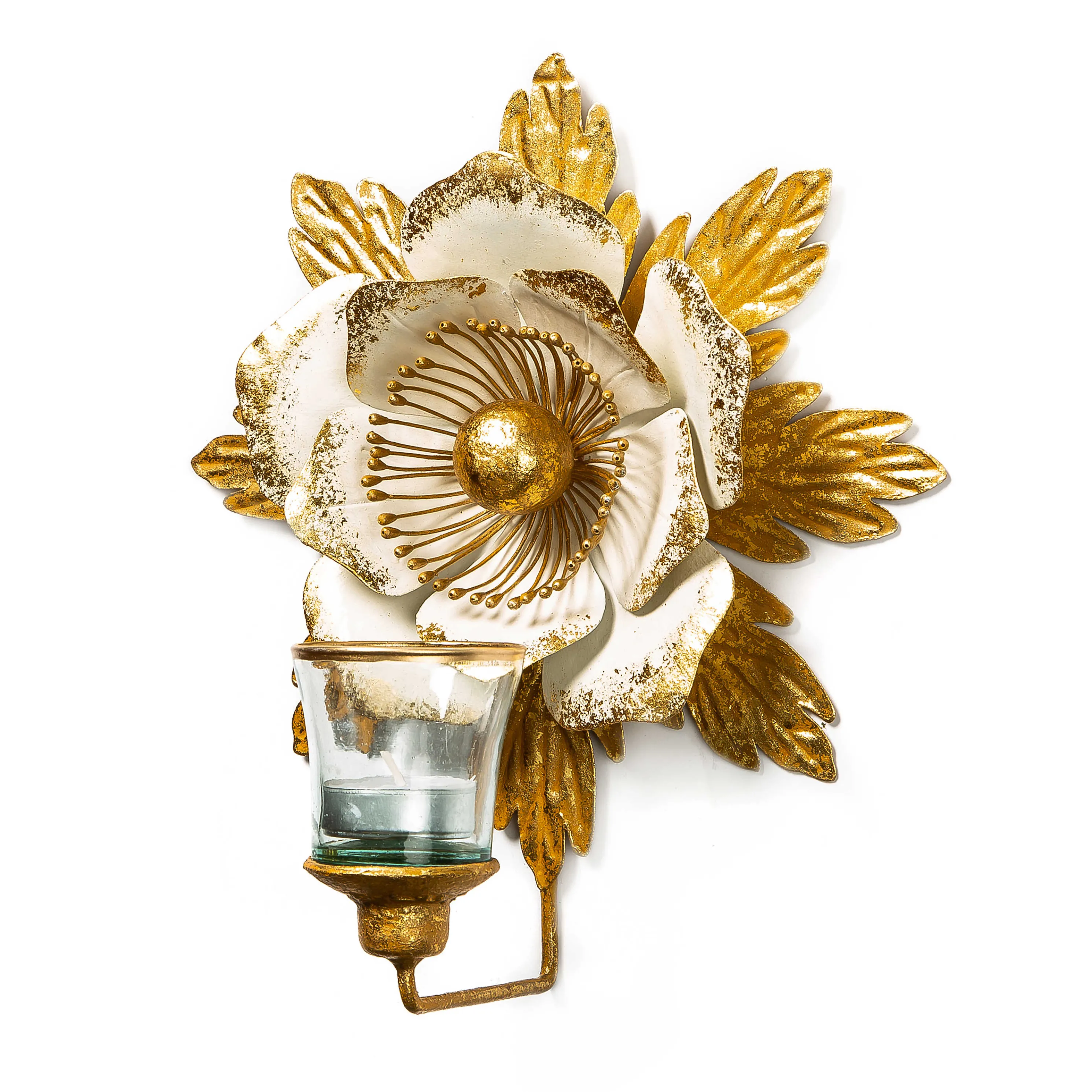 Golden Anemone Candle Sconce