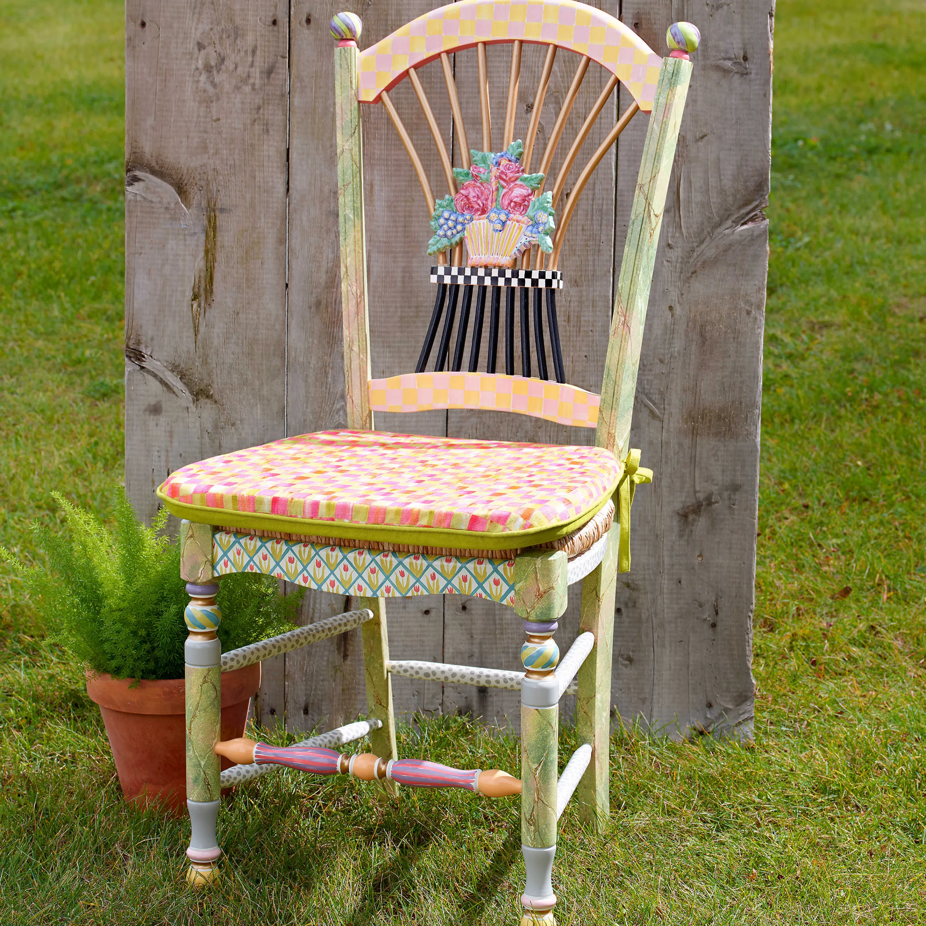 Light Flower Basket Side Chair