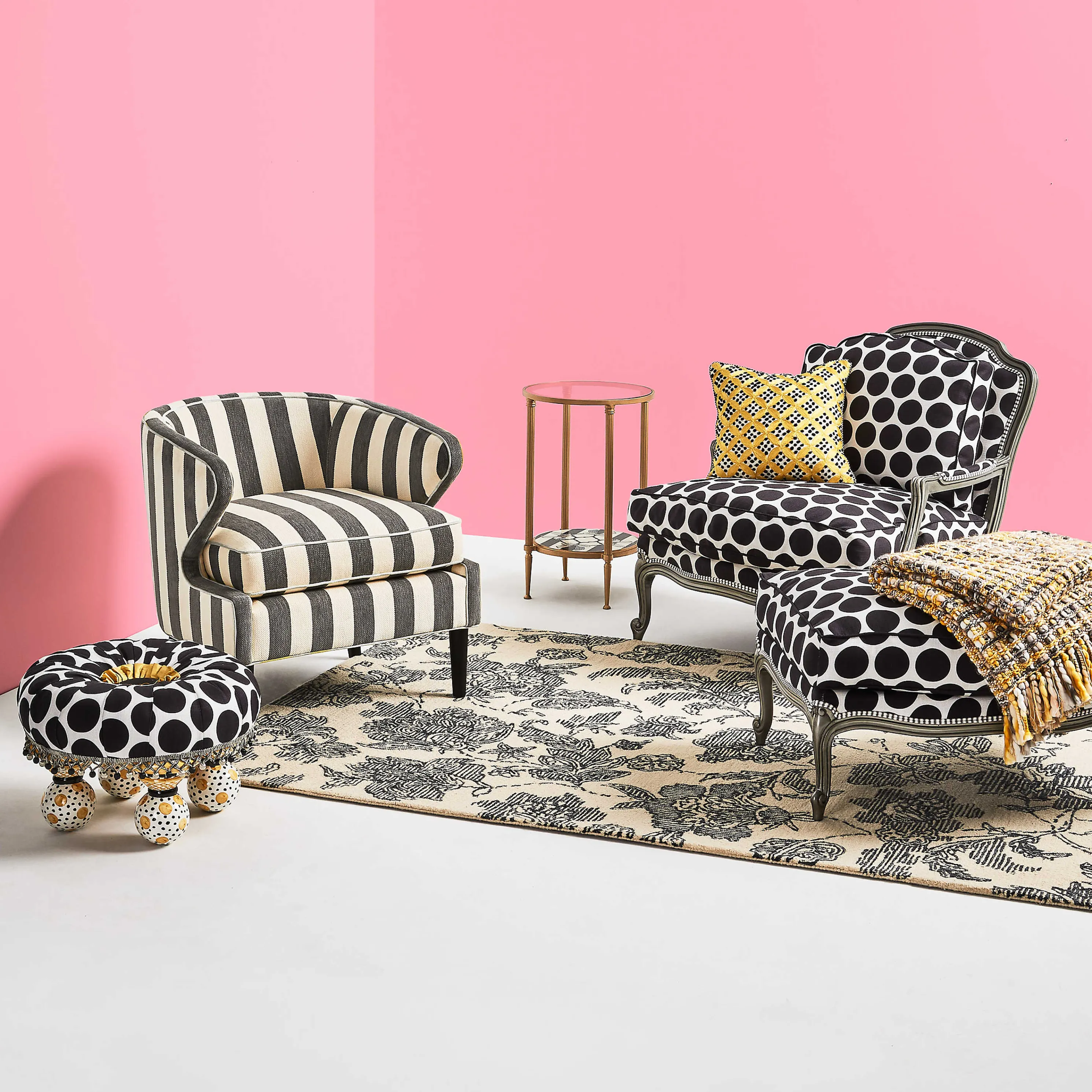 Marquee Accent Chair - Chenille Grey Stripe