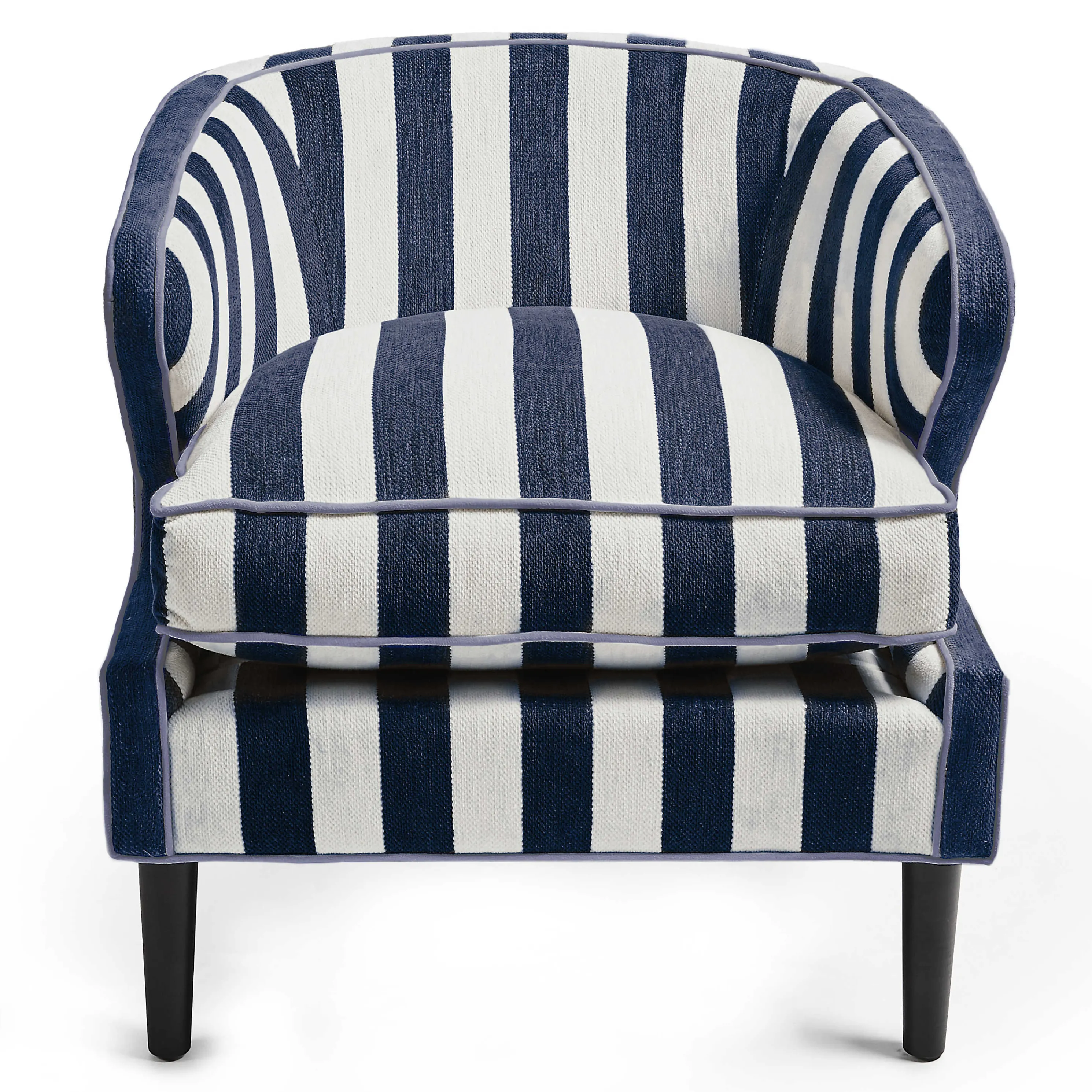 Marquee Accent Chair - Chenille Navy Stripe