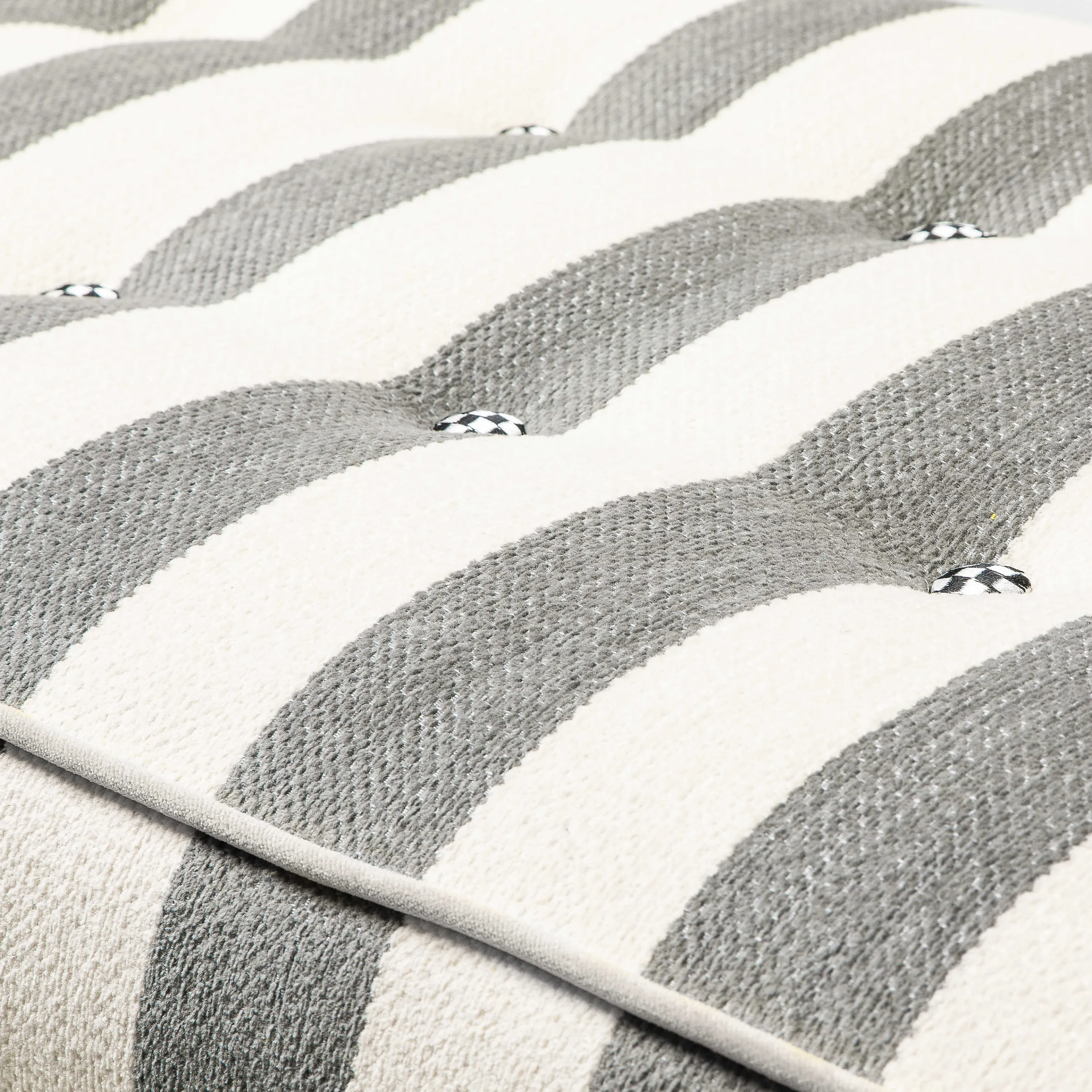 Marquee Bench - Chenille Grey Stripe