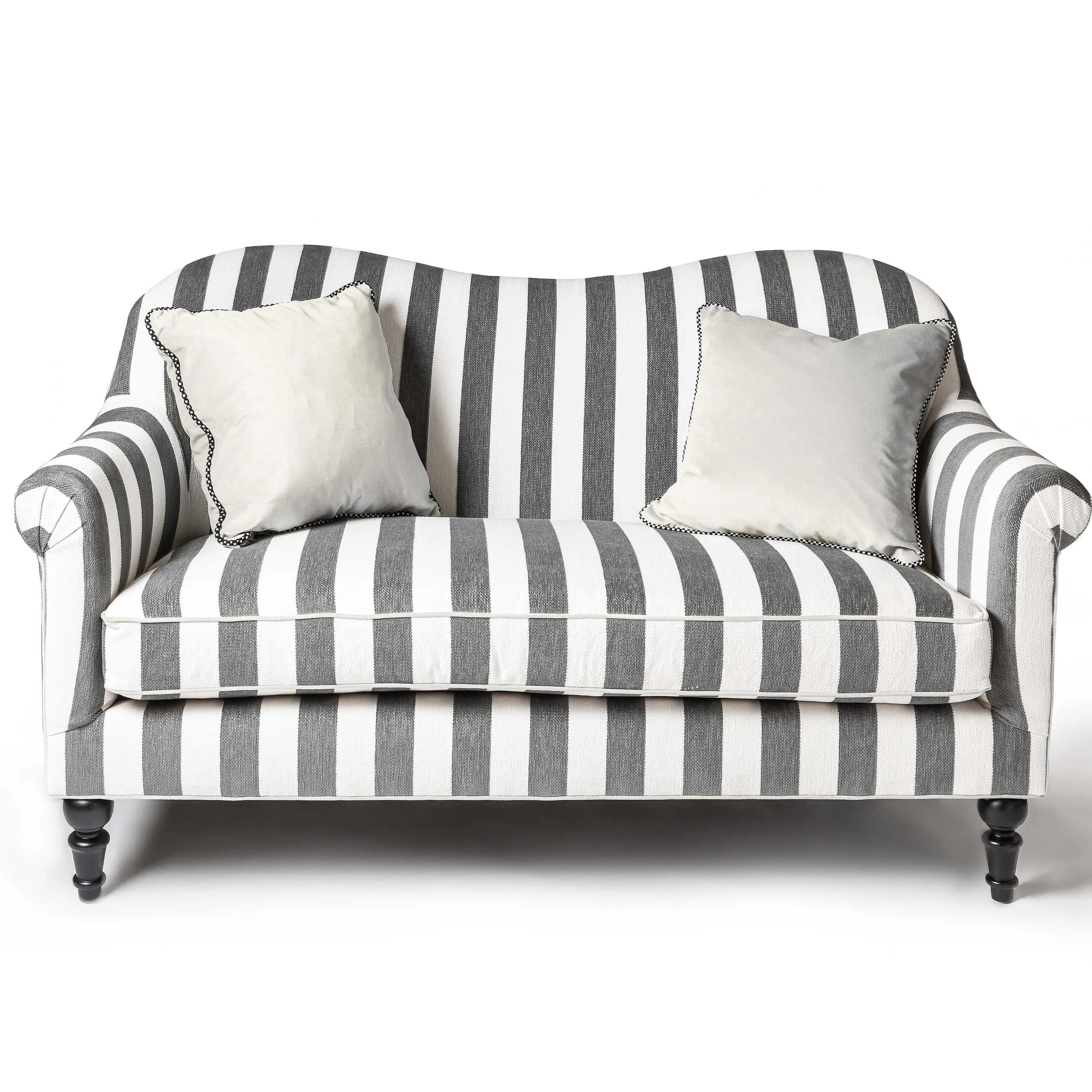 Marquee Loveseat - Chenille Grey Stripe