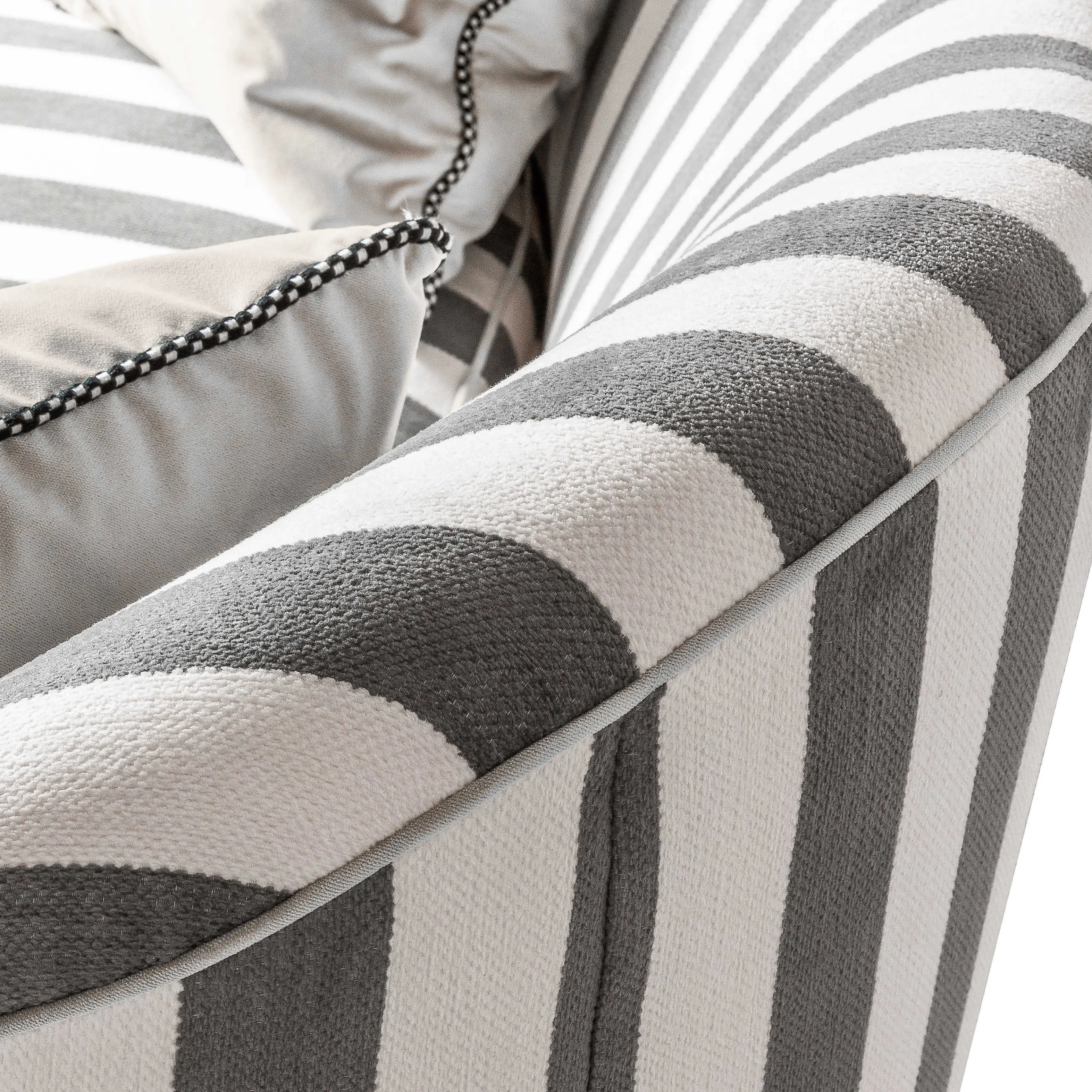 Marquee Sofa - Chenille Grey Stripe