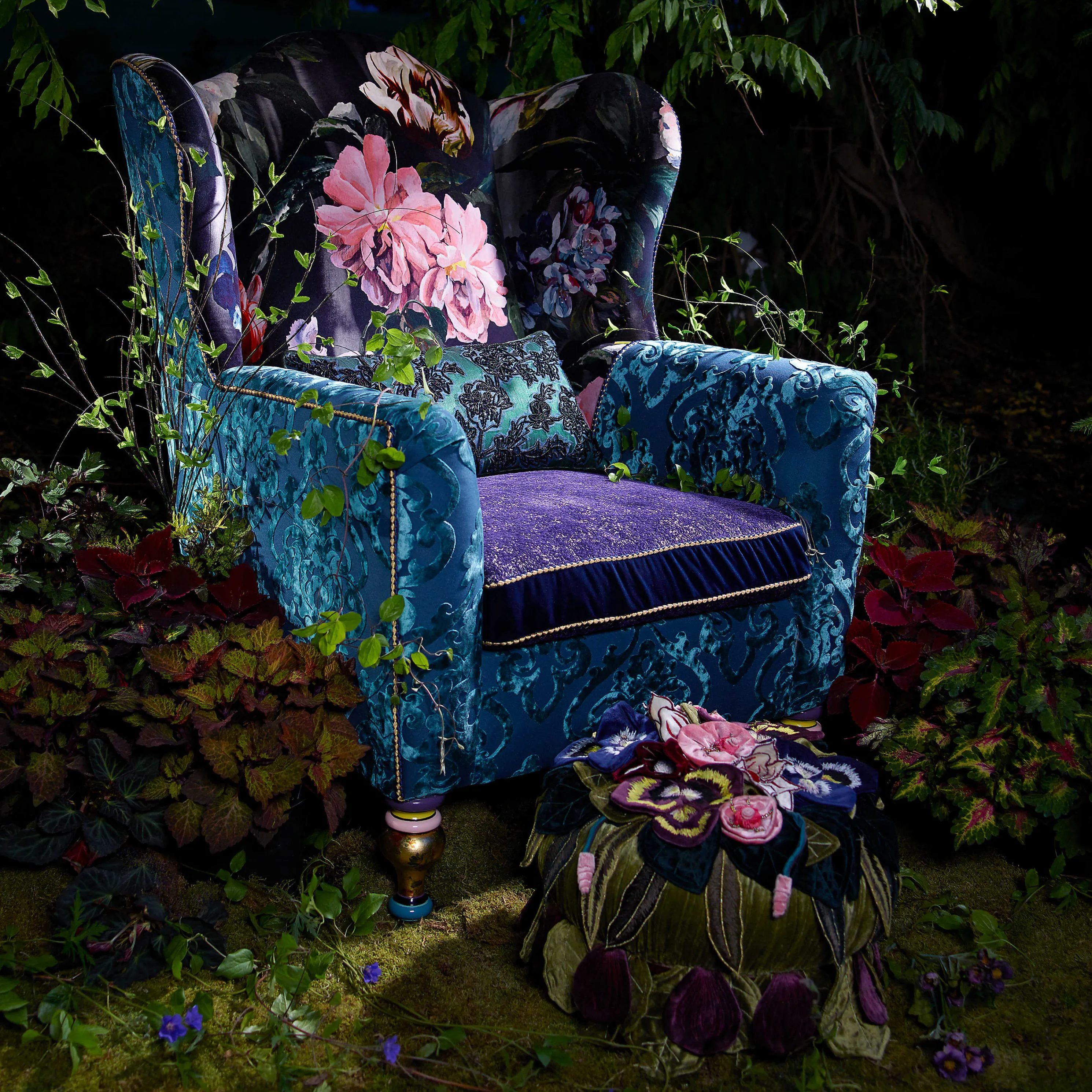 Moonlight Garden Off The Record Wing Chair