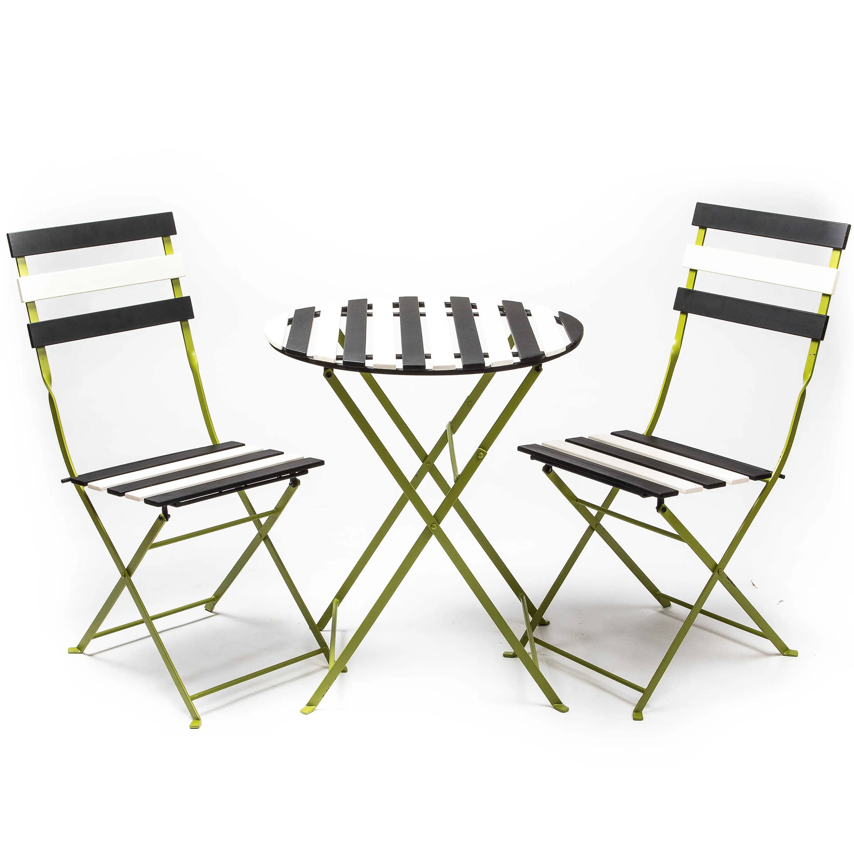 Outdoor Black & White Metal Bistro Side Chair