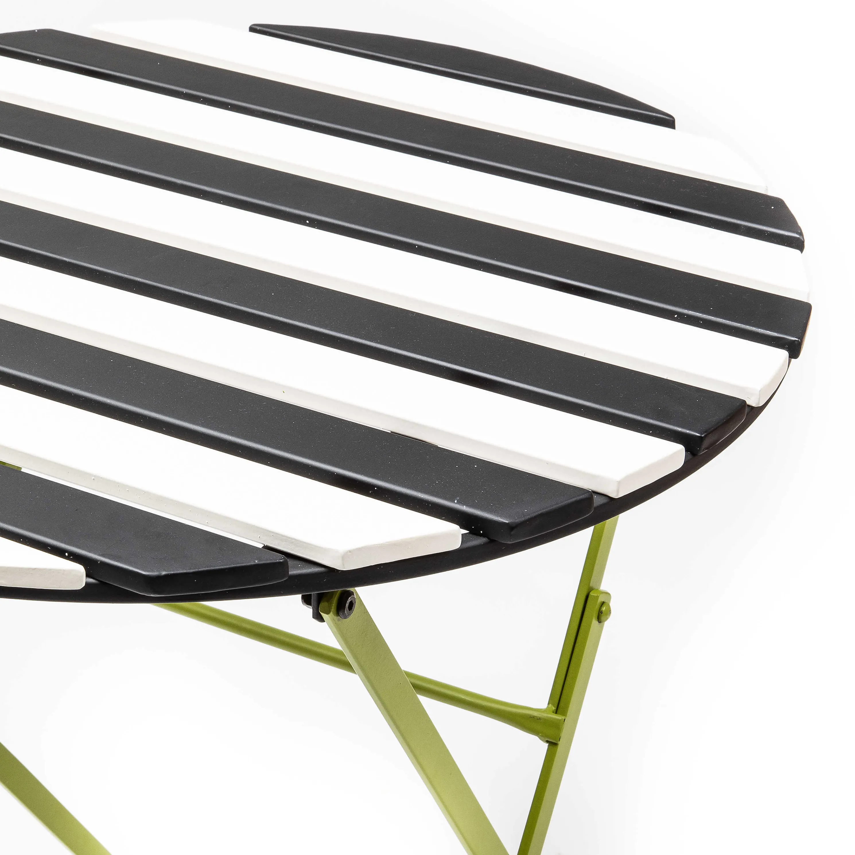 Outdoor Black & White Metal Bistro Table