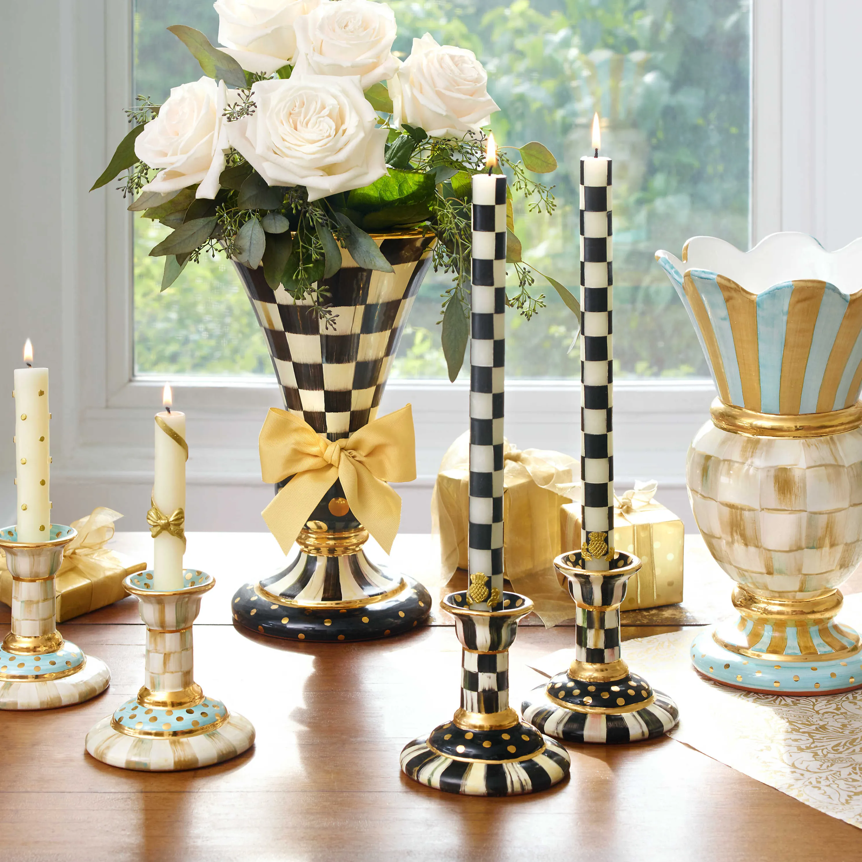 Parchment Check Great Vase