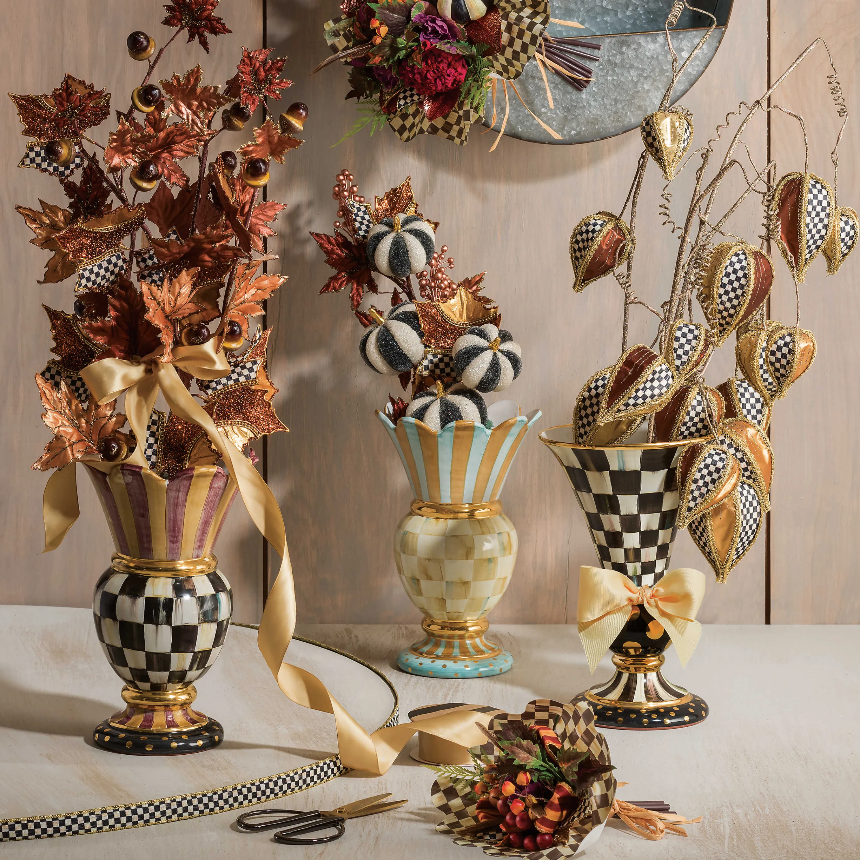 Parchment Check Great Vase