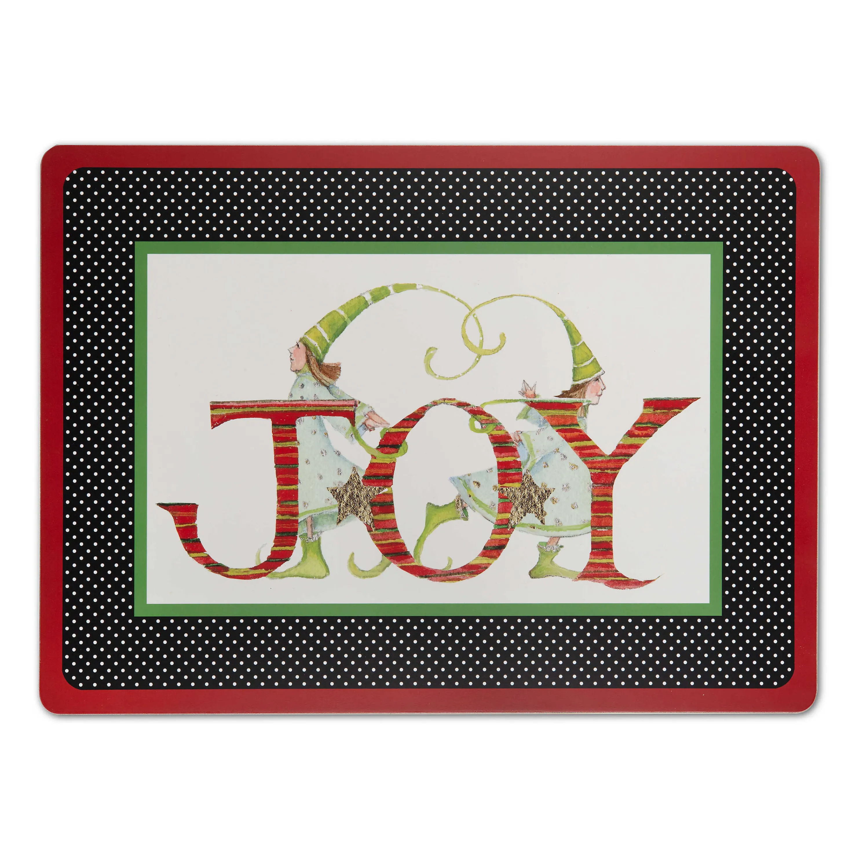 Patience Brewster Season'S Greetings! Cork Back Placemats - Set Of 4