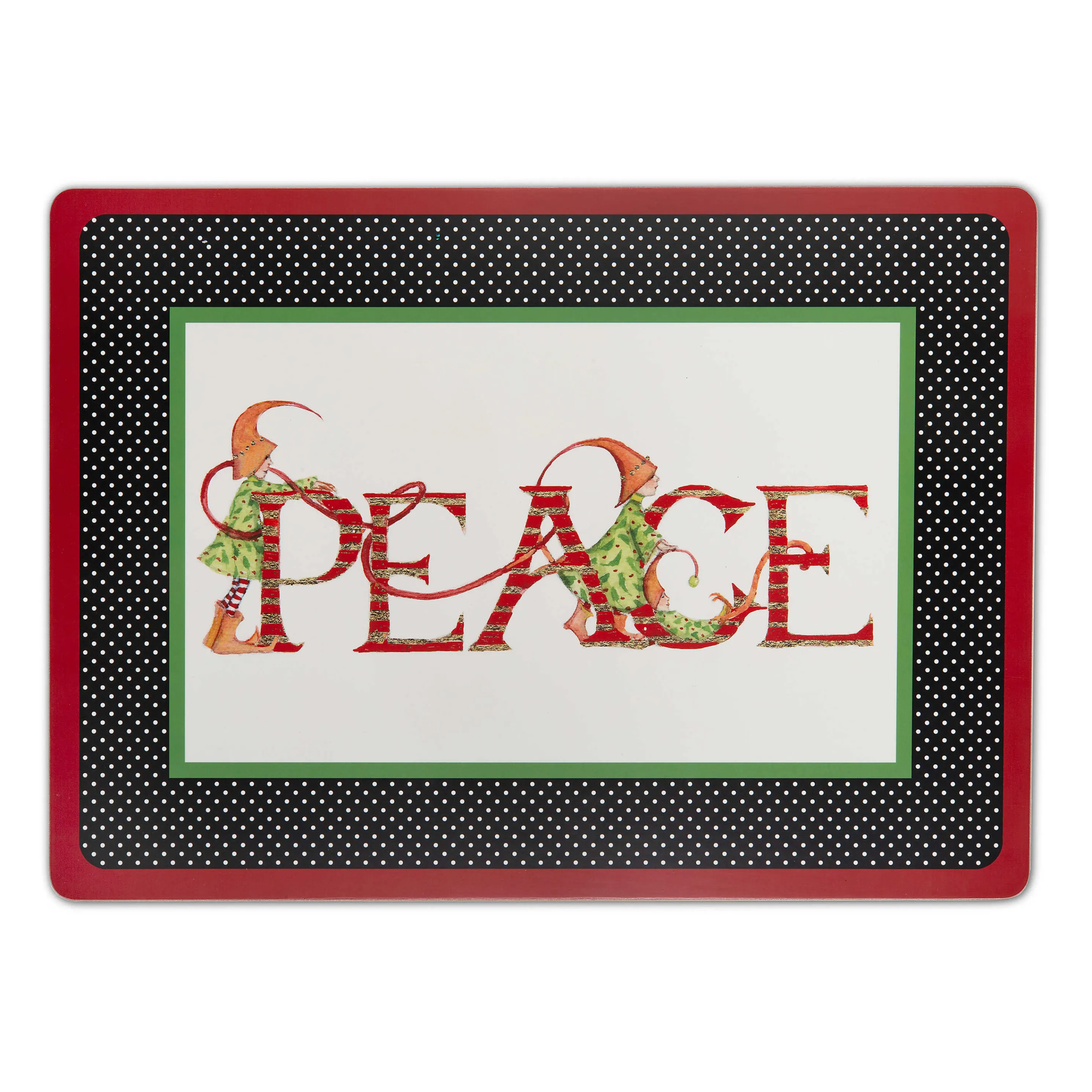 Patience Brewster Season'S Greetings! Cork Back Placemats - Set Of 4