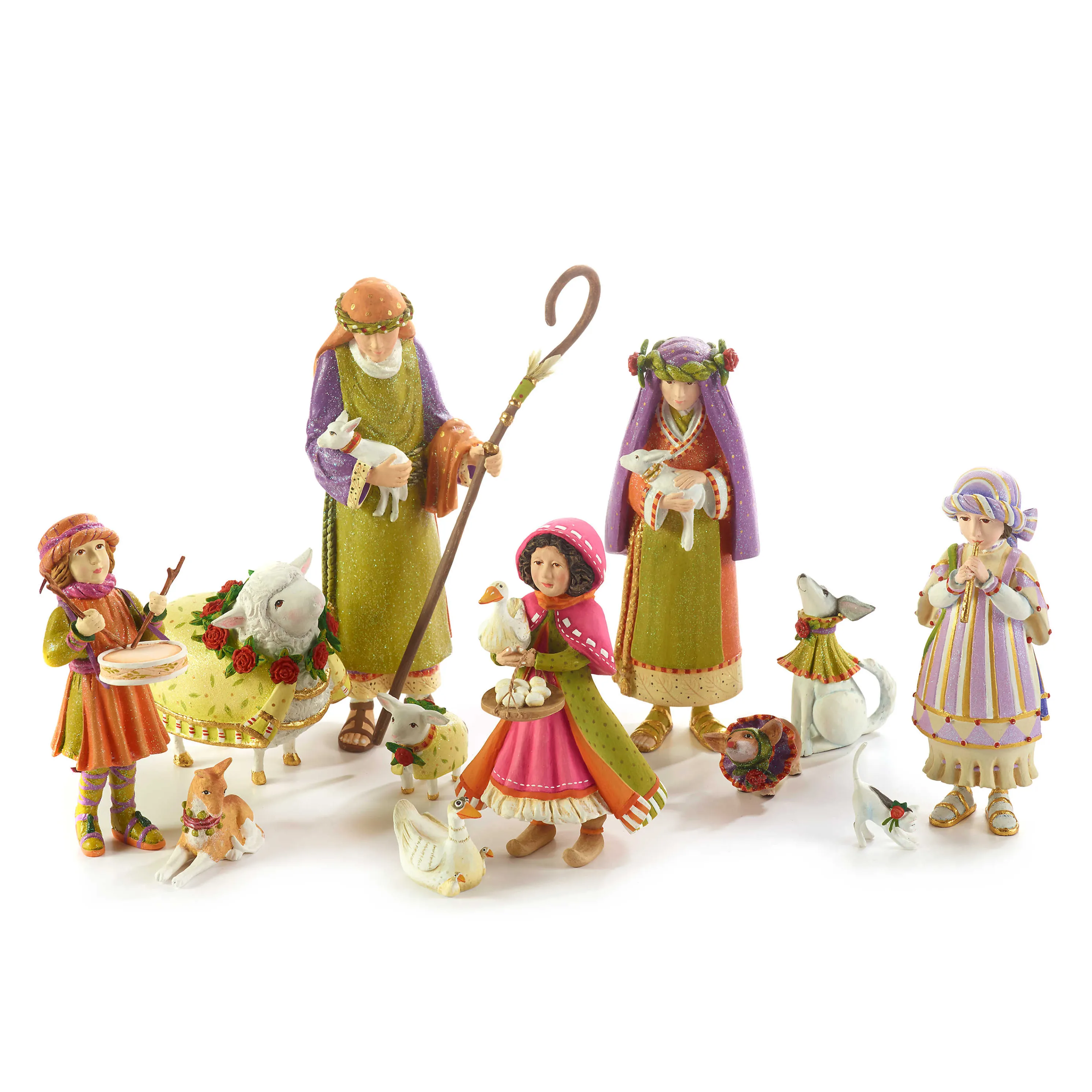 Patience Brewster Nativity Piping Girl With Kitten Figures