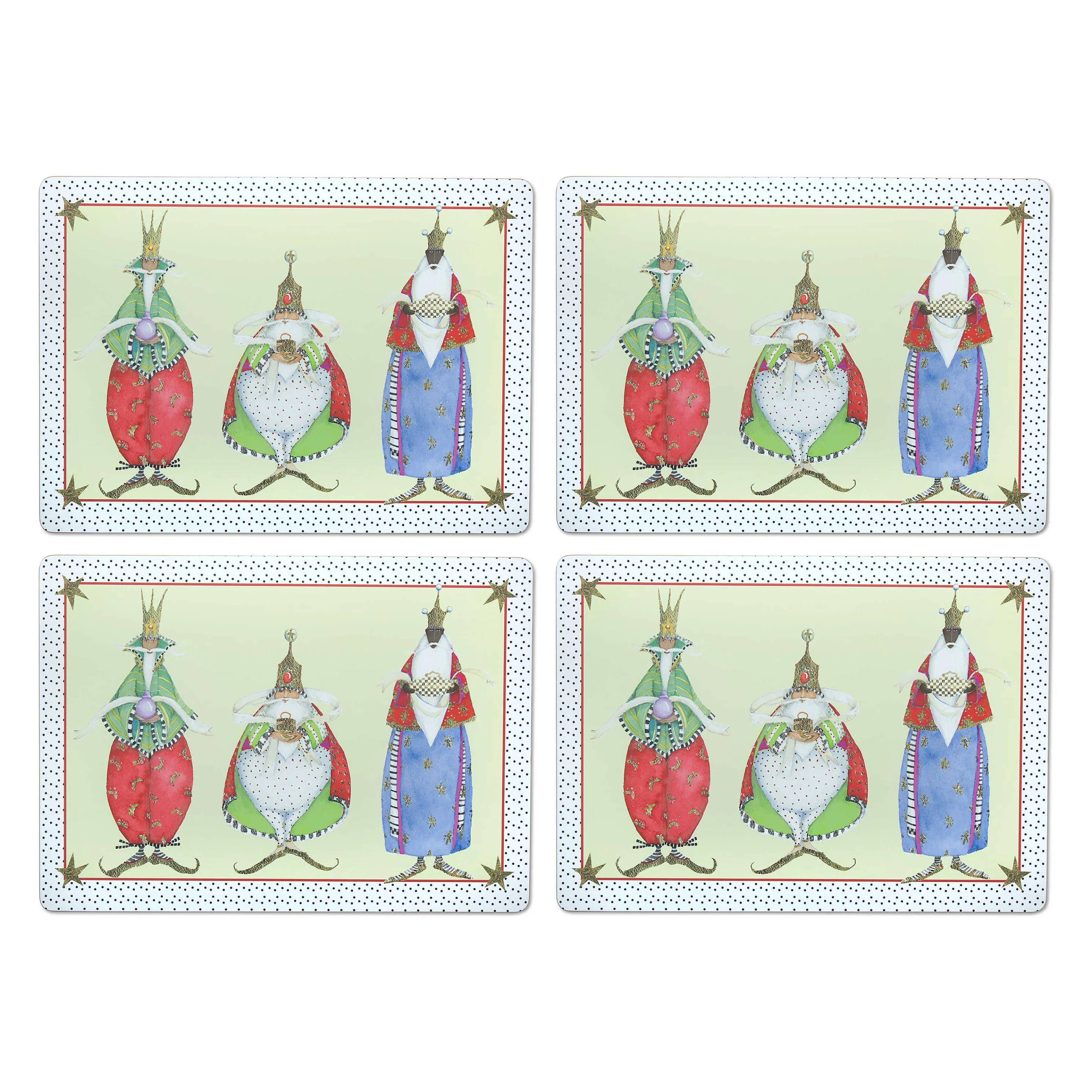 Patience Brewster Three Kings Cork Back Placemats - Set Of 4