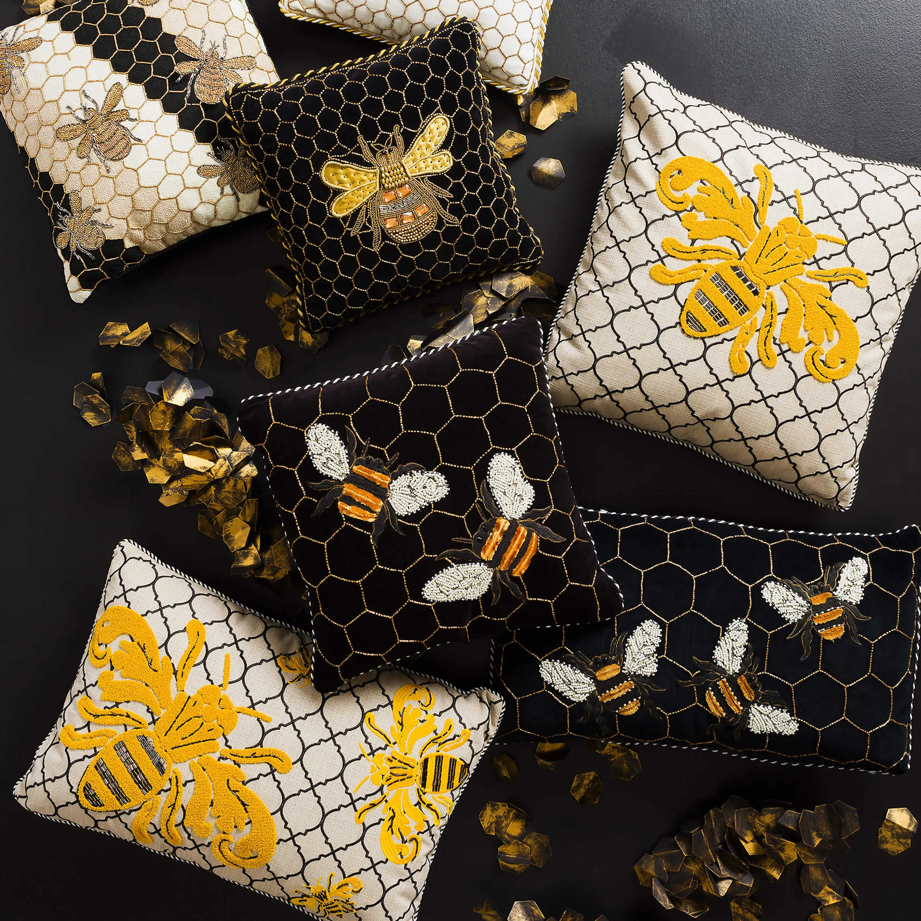 Queen Bee Outdoor Lumbar Pillow