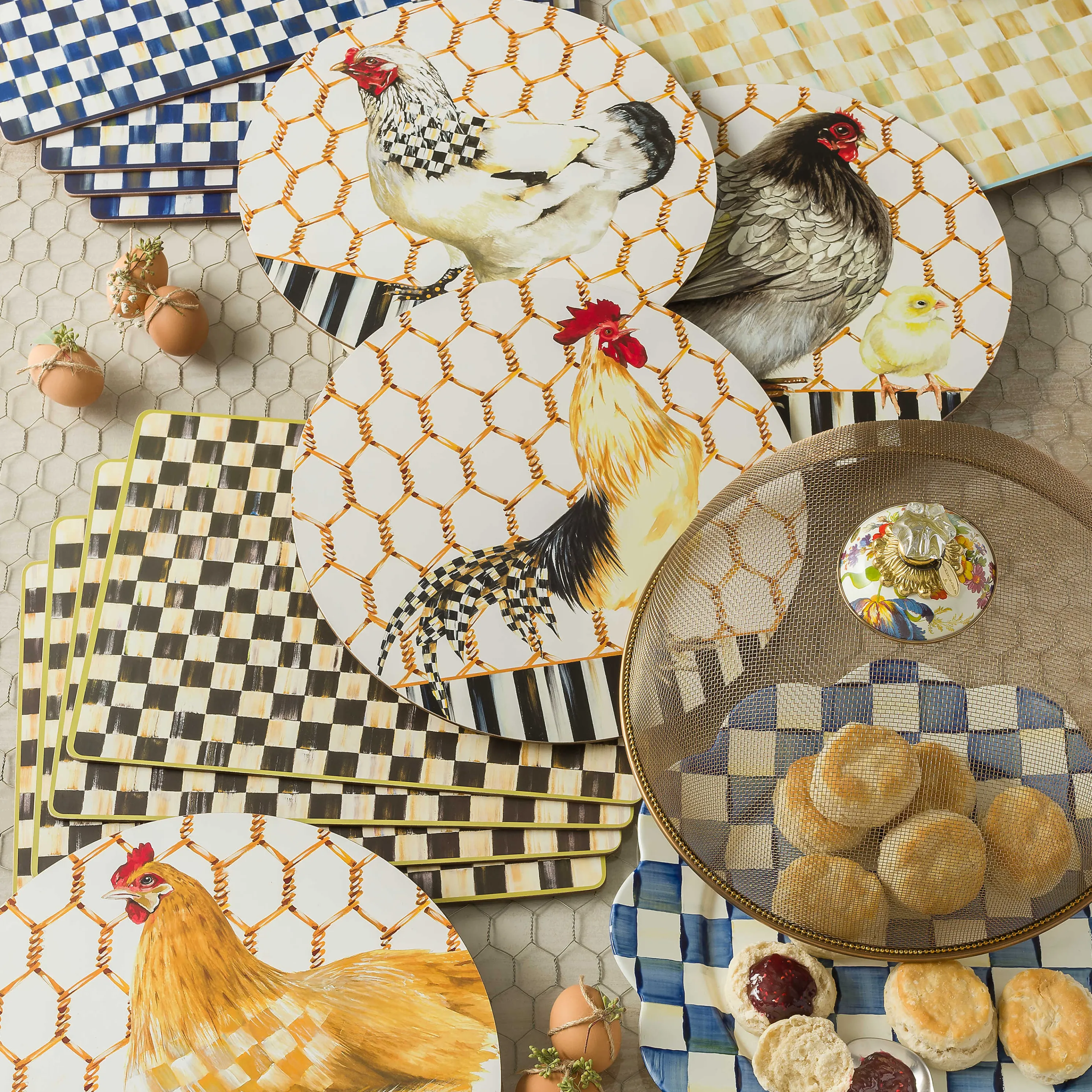 Royal Check Cork Back Placemats - Set Of 4