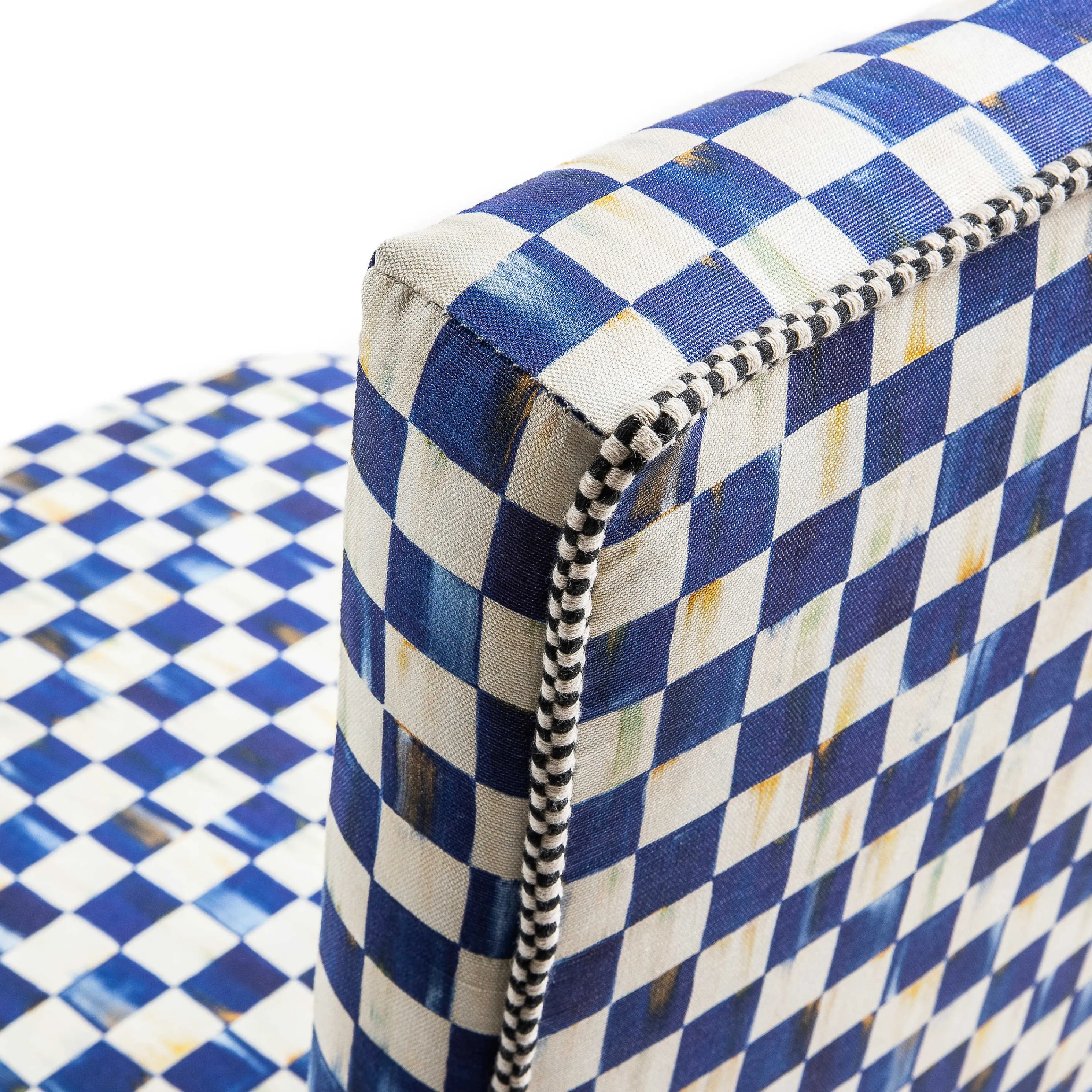 Royal Check Counter Stool With Back