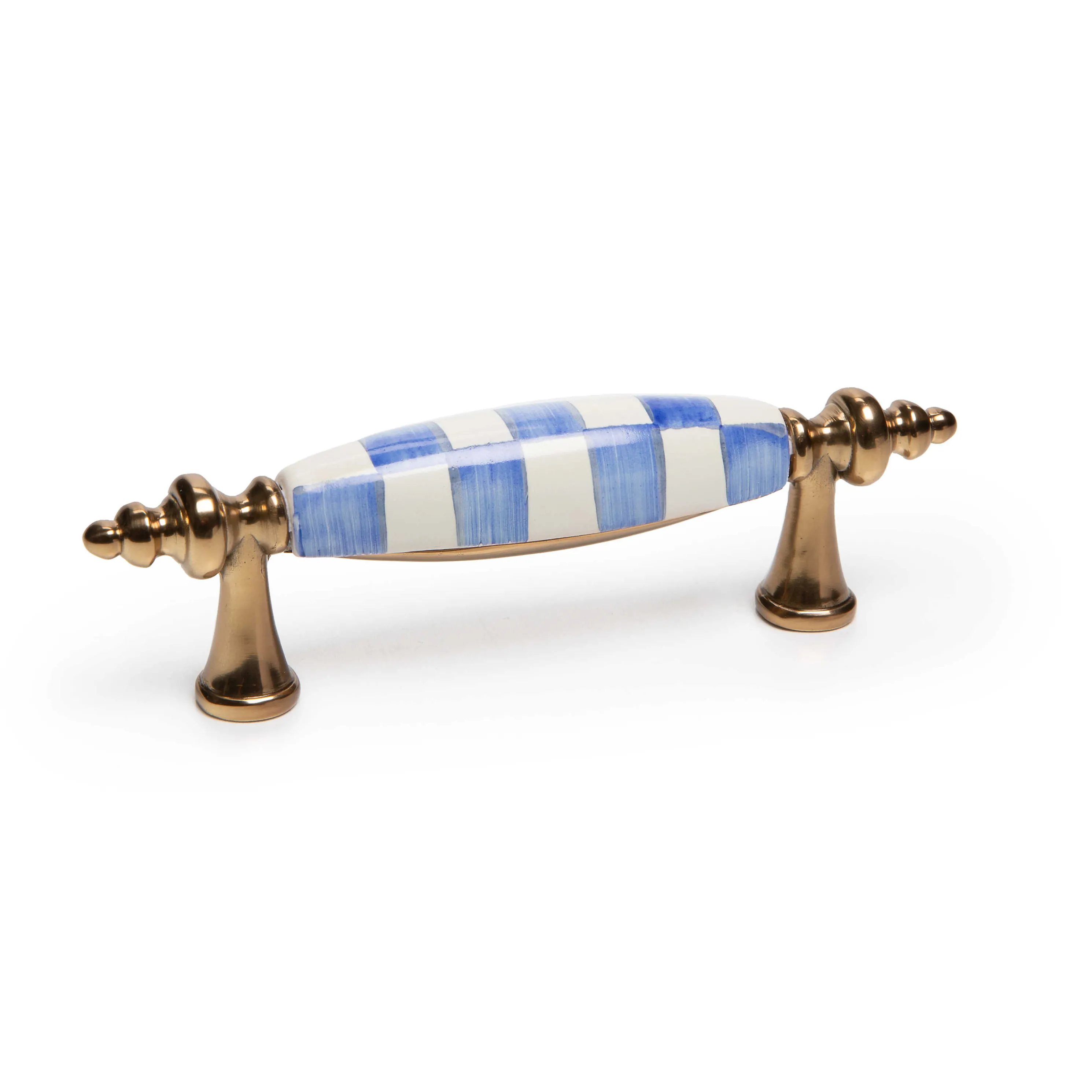 Royal Check Drawer Pull - Brass
