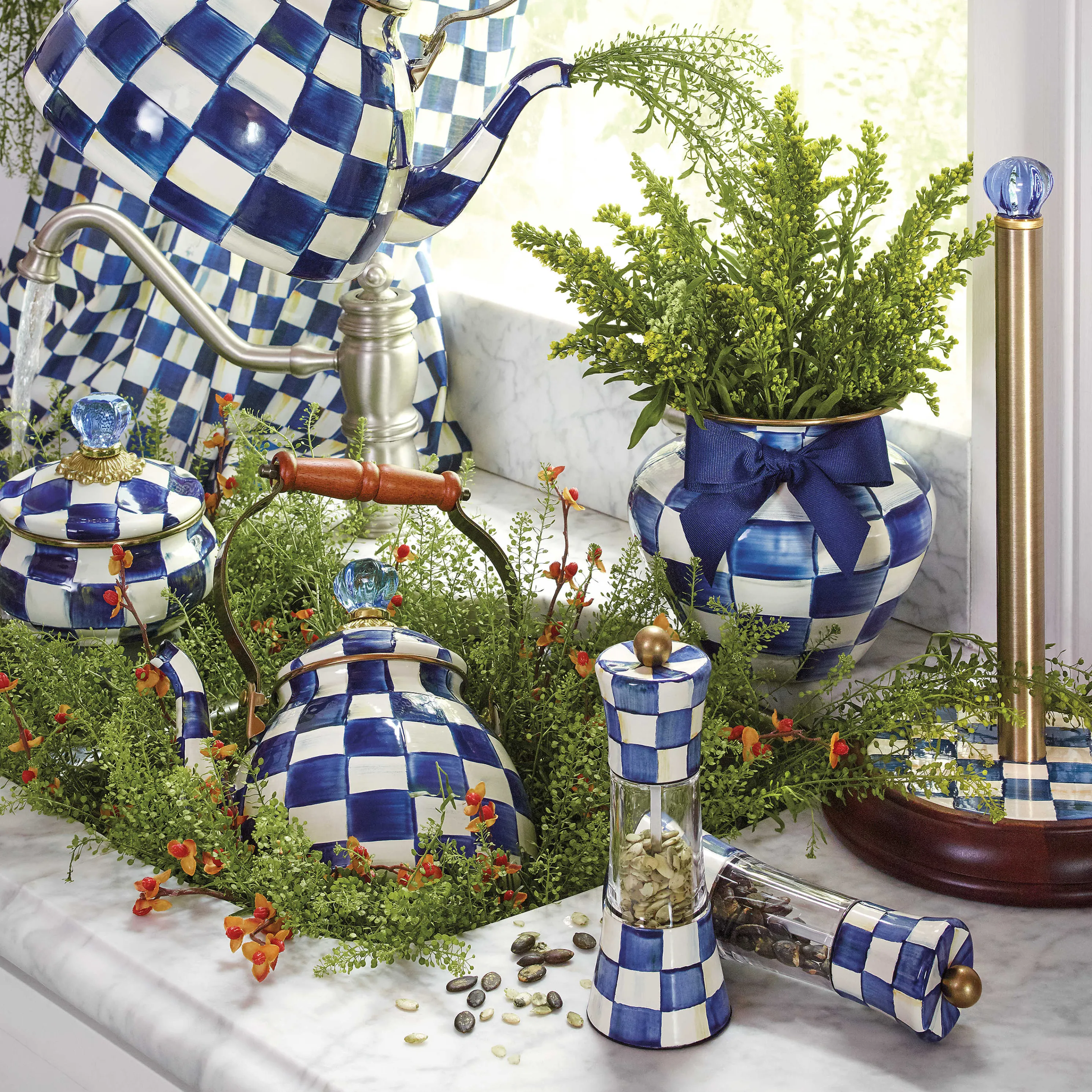 Royal Check Enamel Large Vase