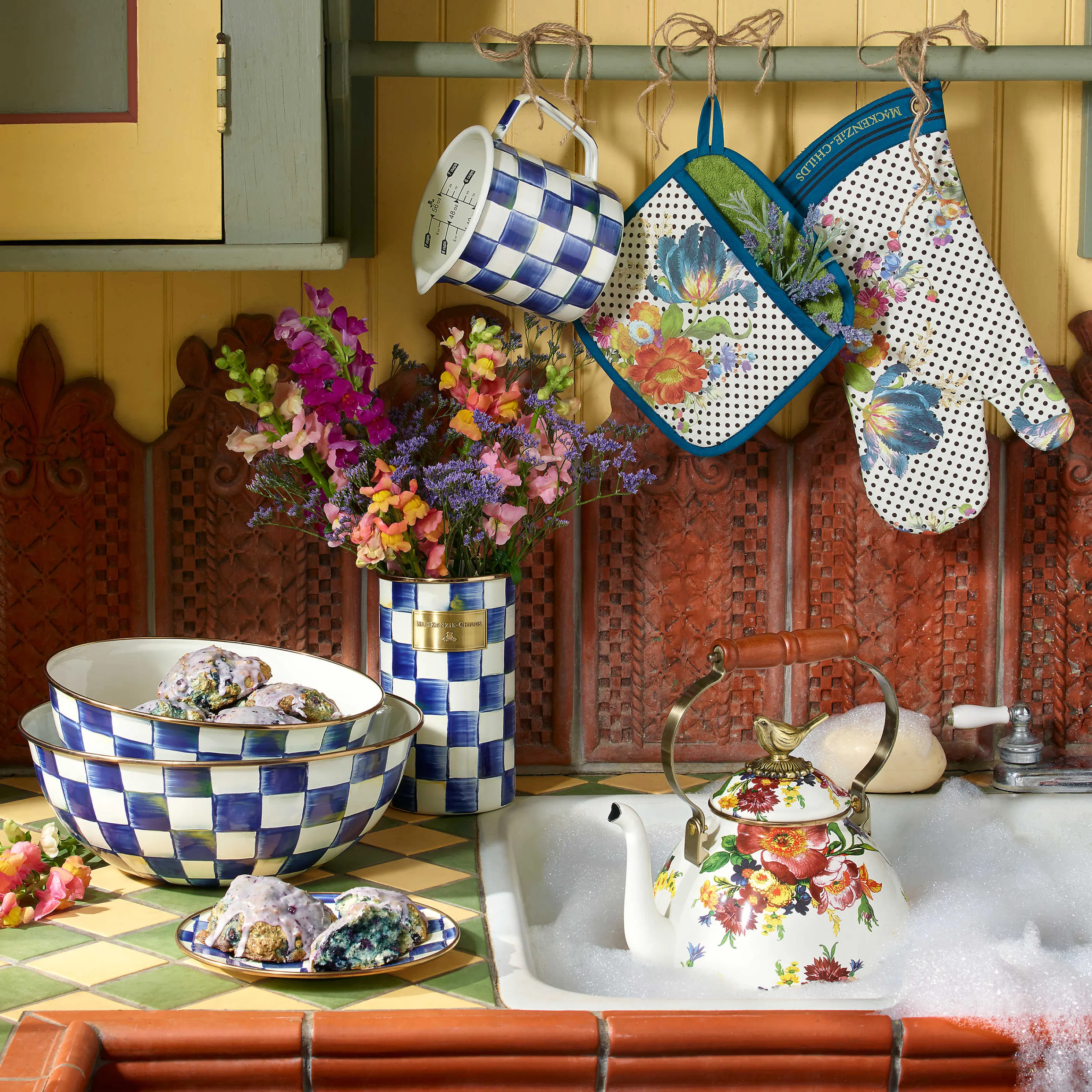 Royal Check Enamel Everyday Bowl - Extra Large