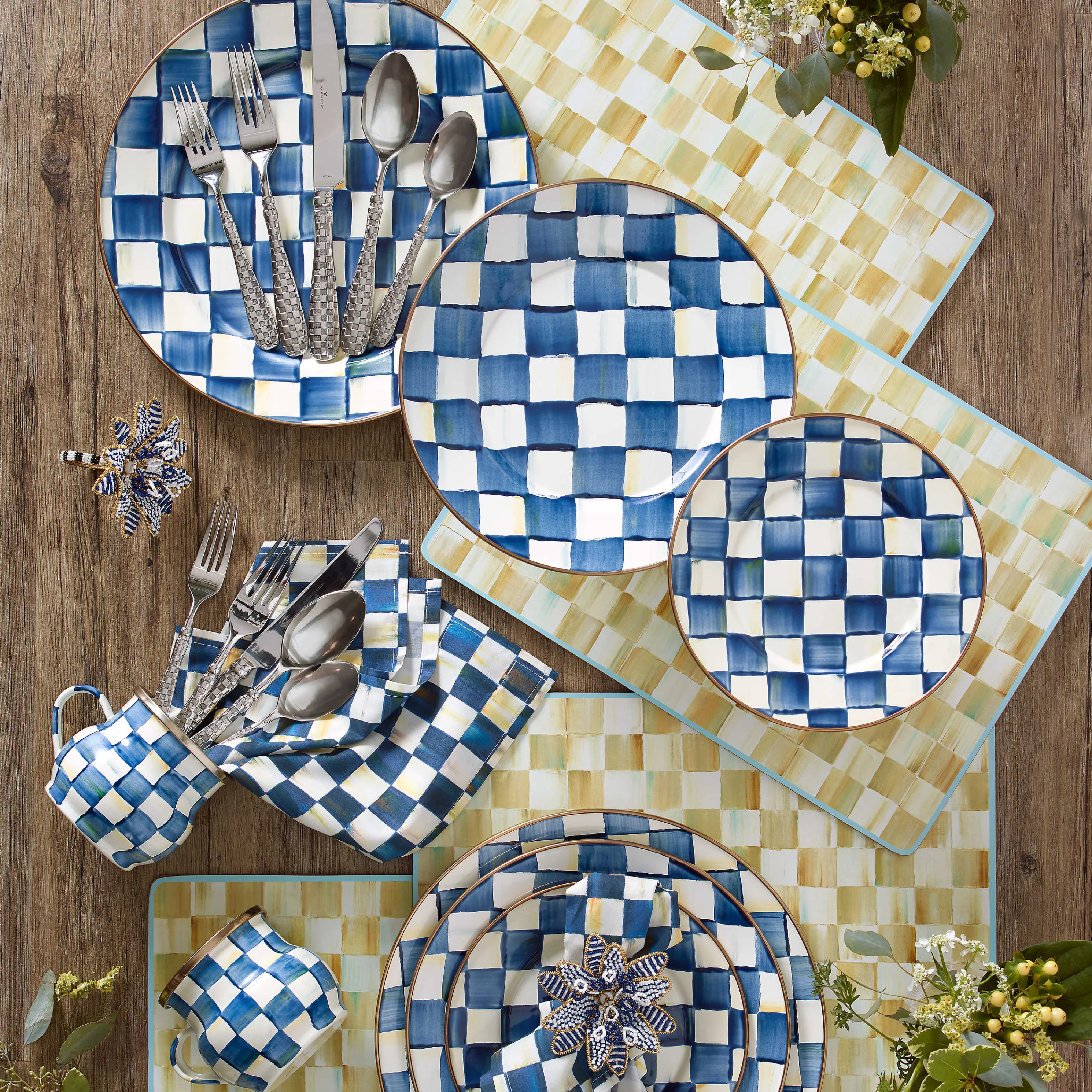 Royal Check Enamel Mug