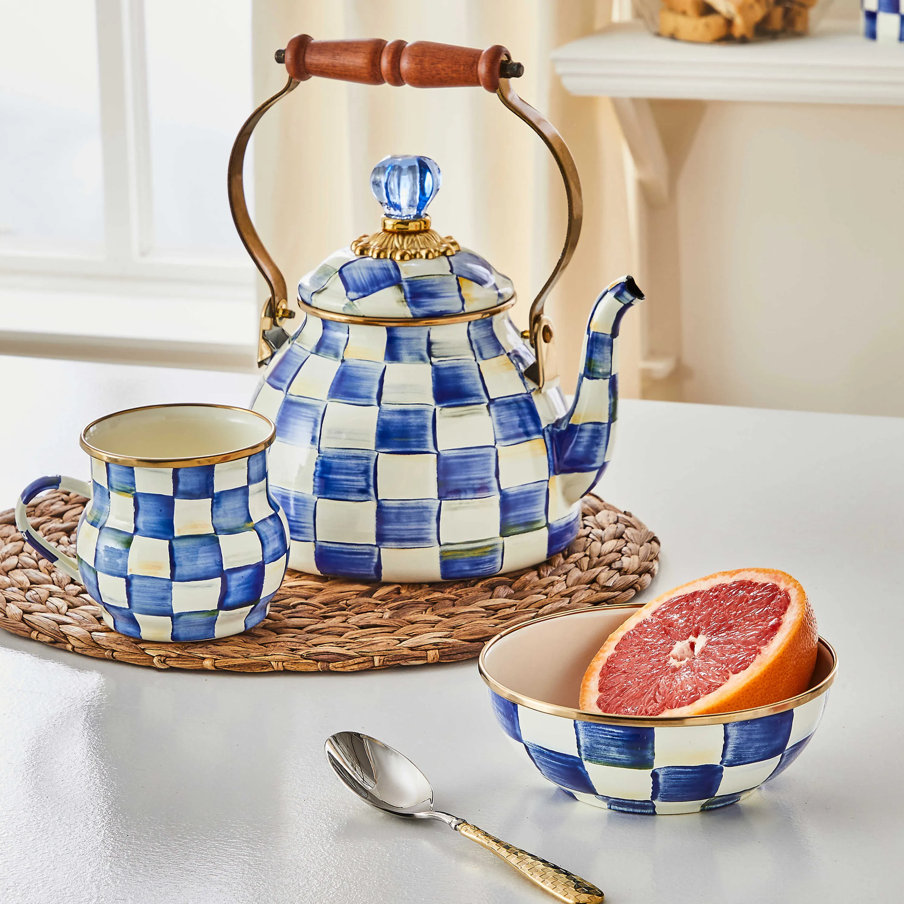 Royal Check Enamel Mug