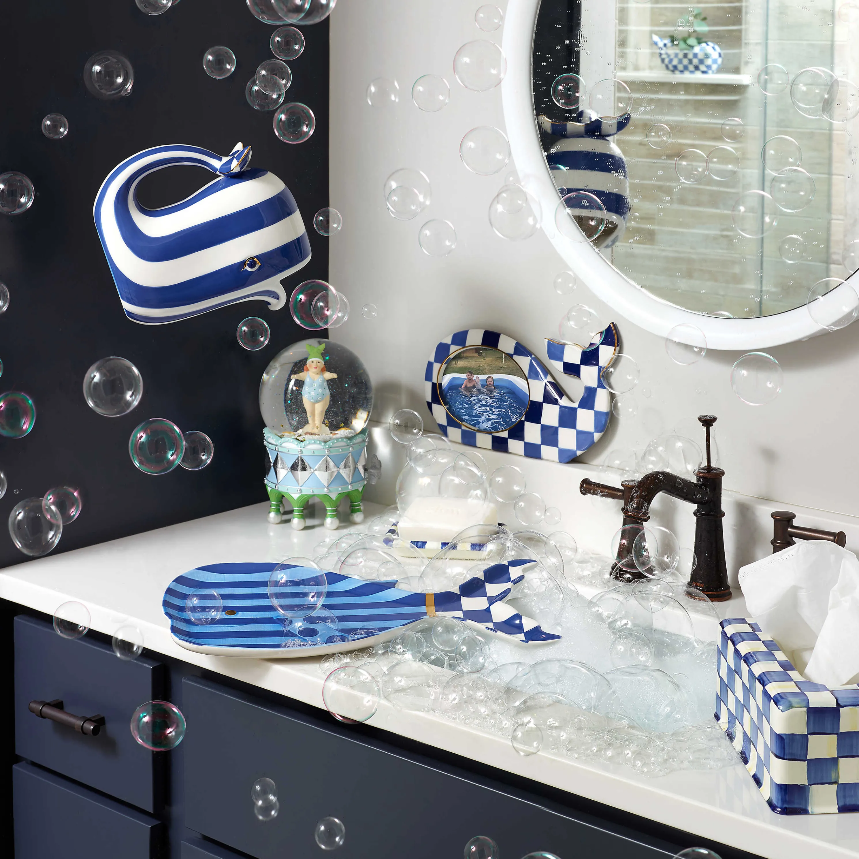 Royal Check Enamel Standard Tissue Box Cover