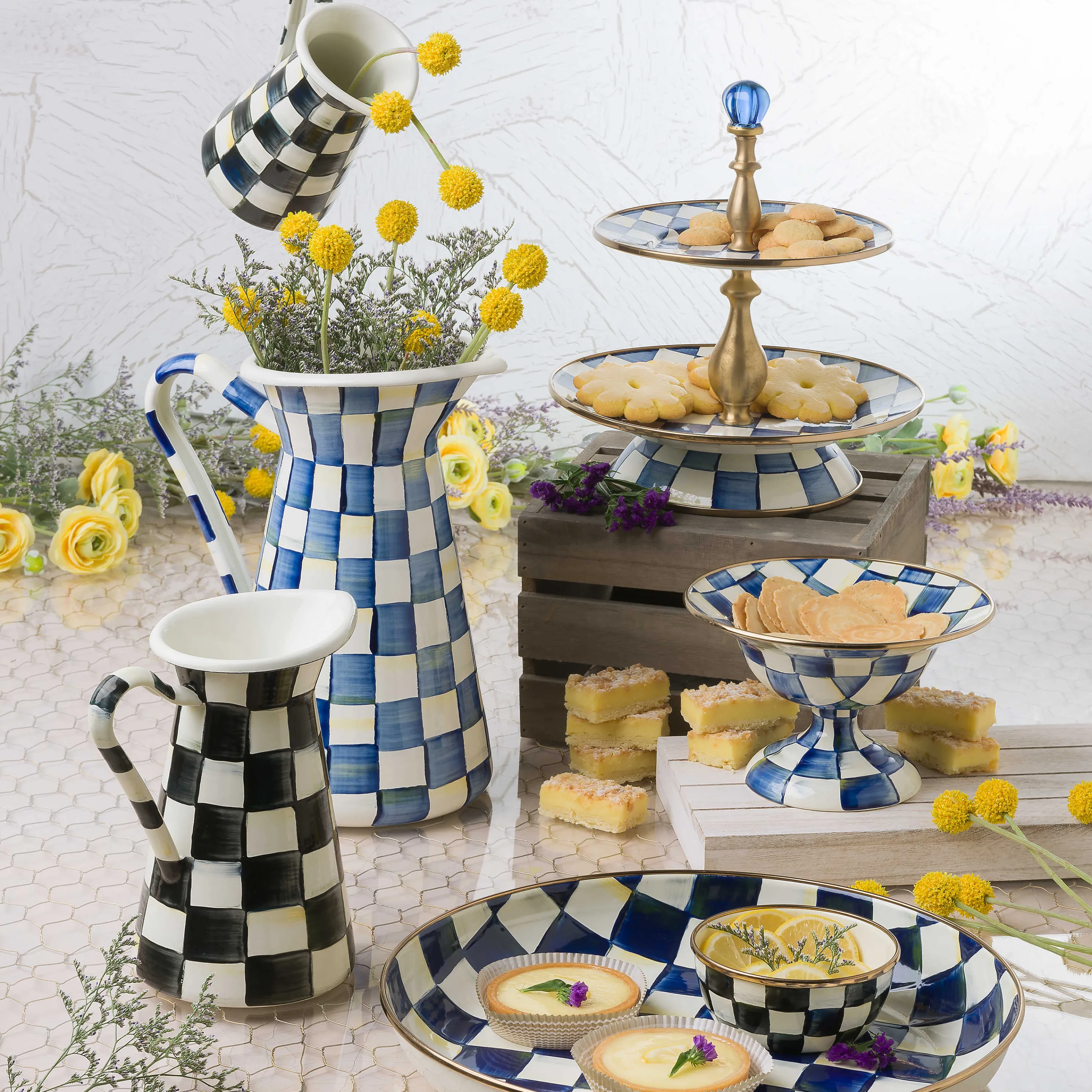 Royal Check Enamel Abundant Bowl