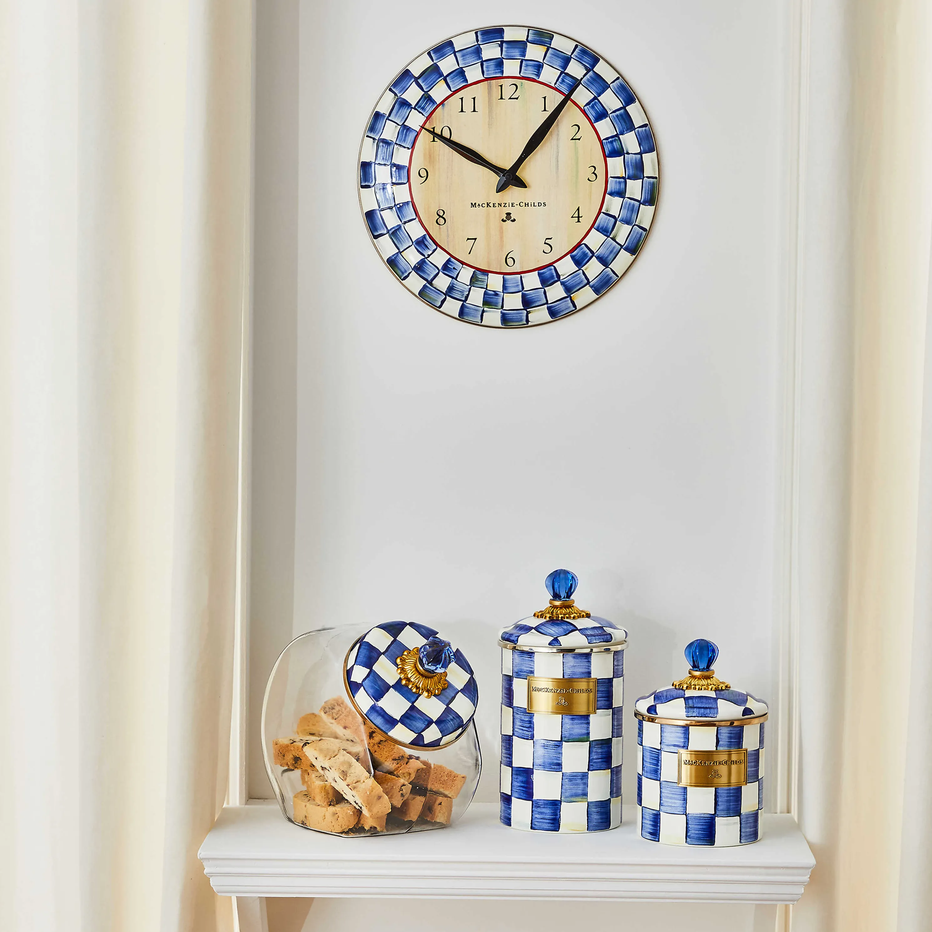 Royal Check Enamel Clock