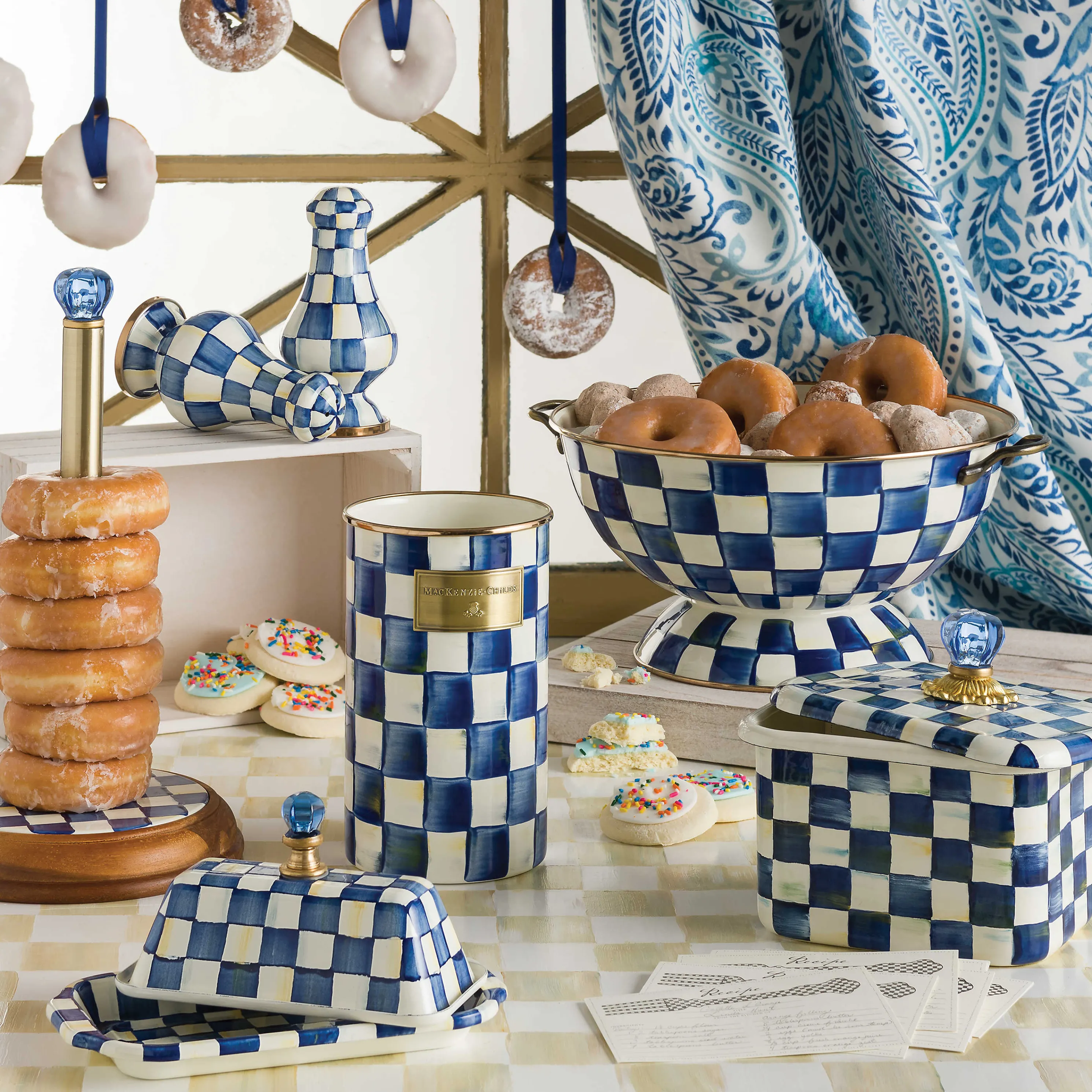 Royal Check Enamel Large Salt & Pepper Shakers