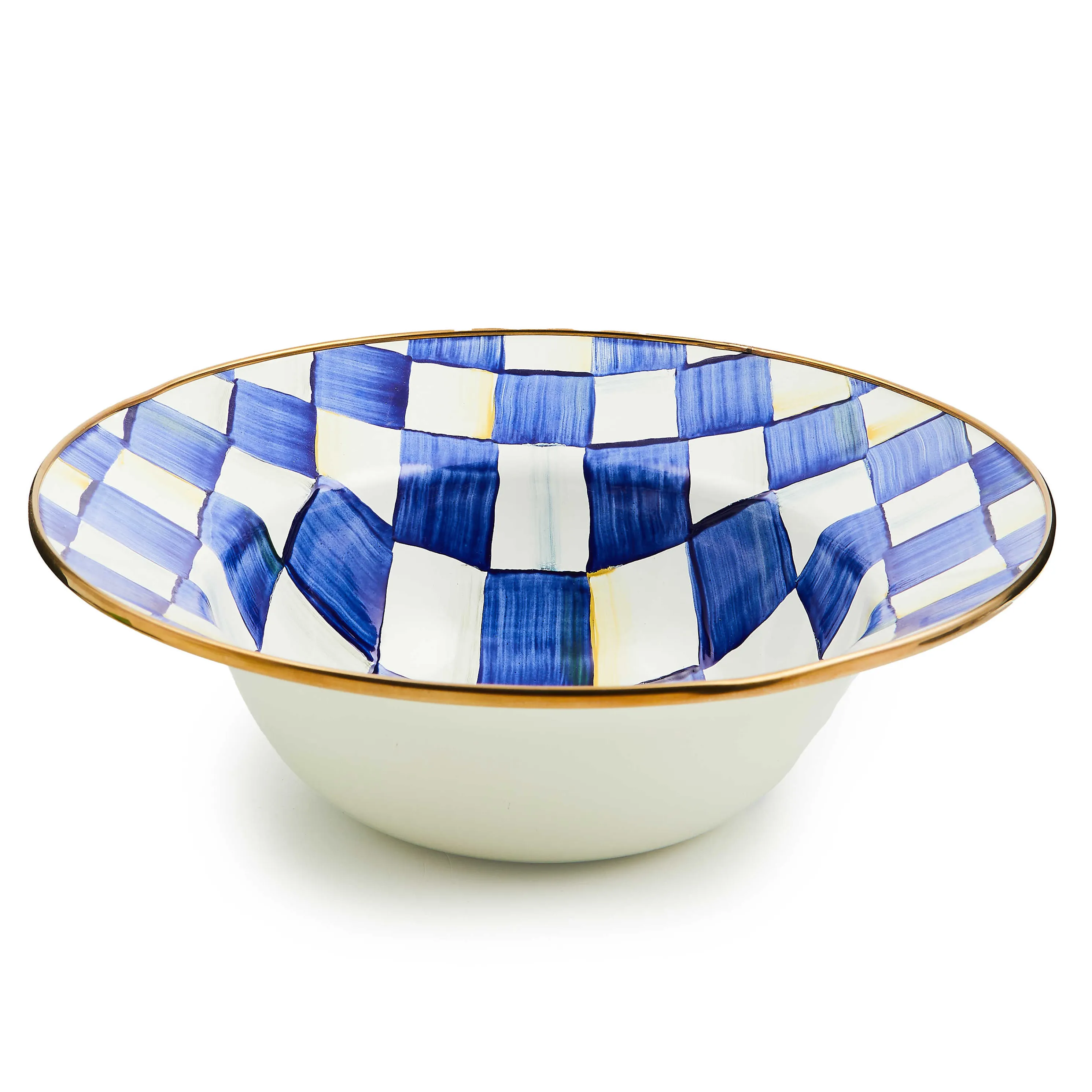 Royal Check Enamel Serving Bowl