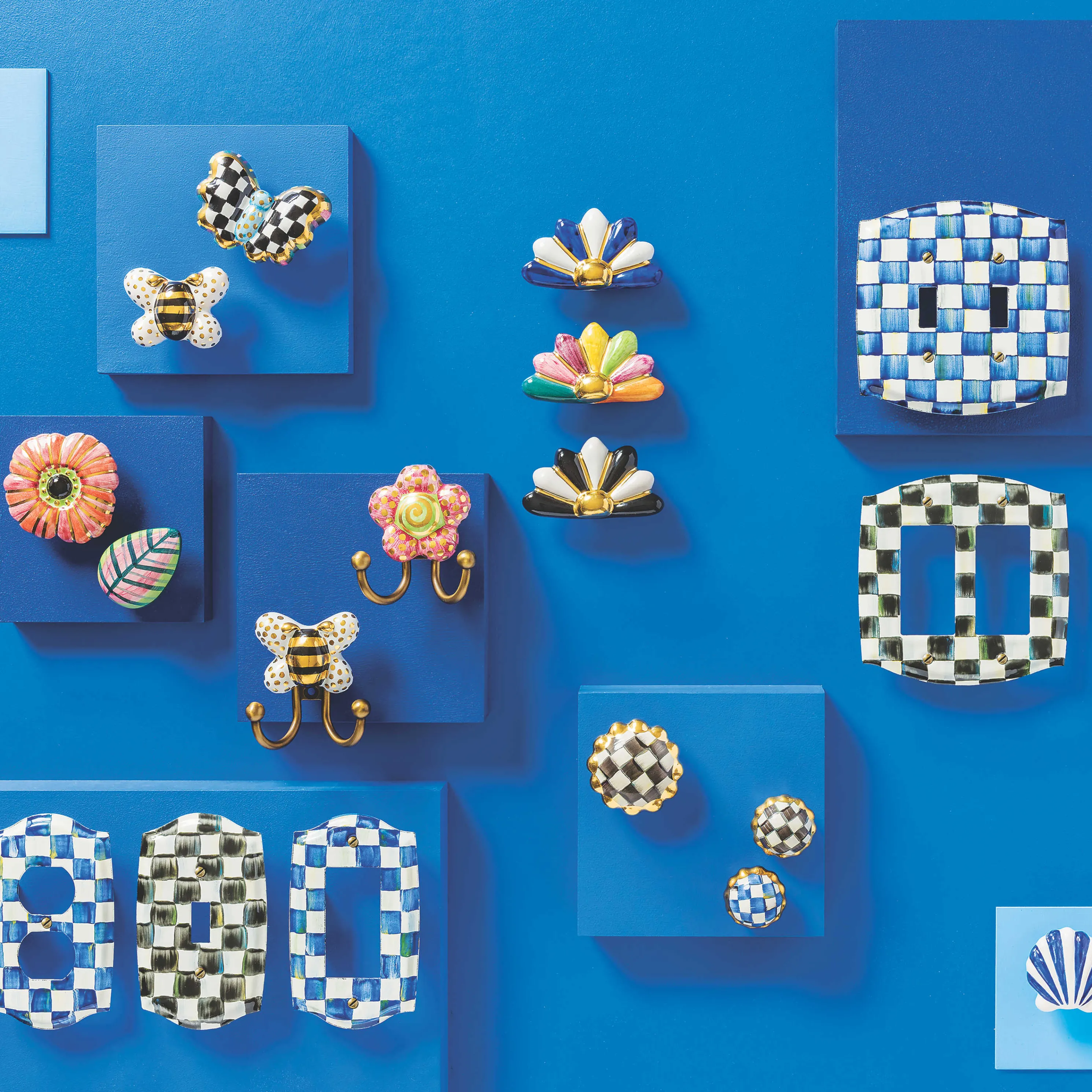 Royal Check Enamel Double Outlet Cover