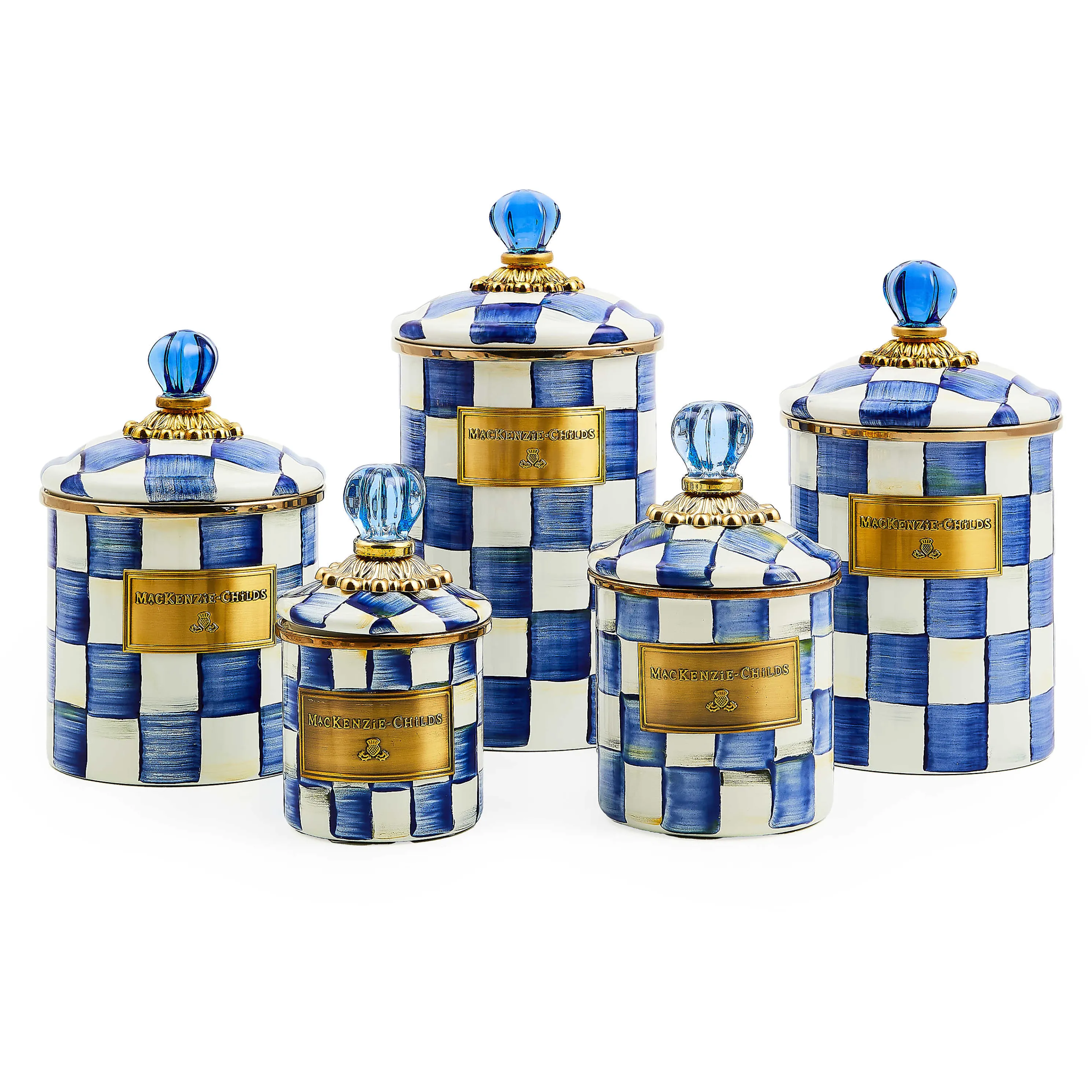 Royal Check Enamel Canister - Small