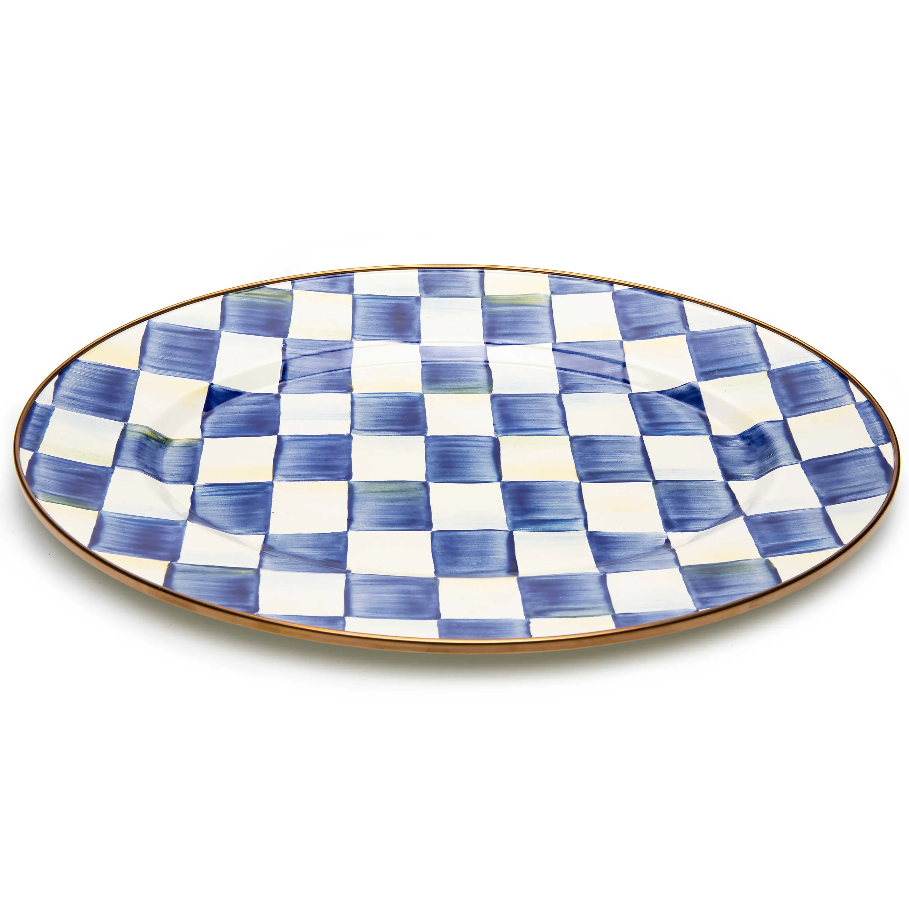 Royal Check Enamel Oval Platter - Small