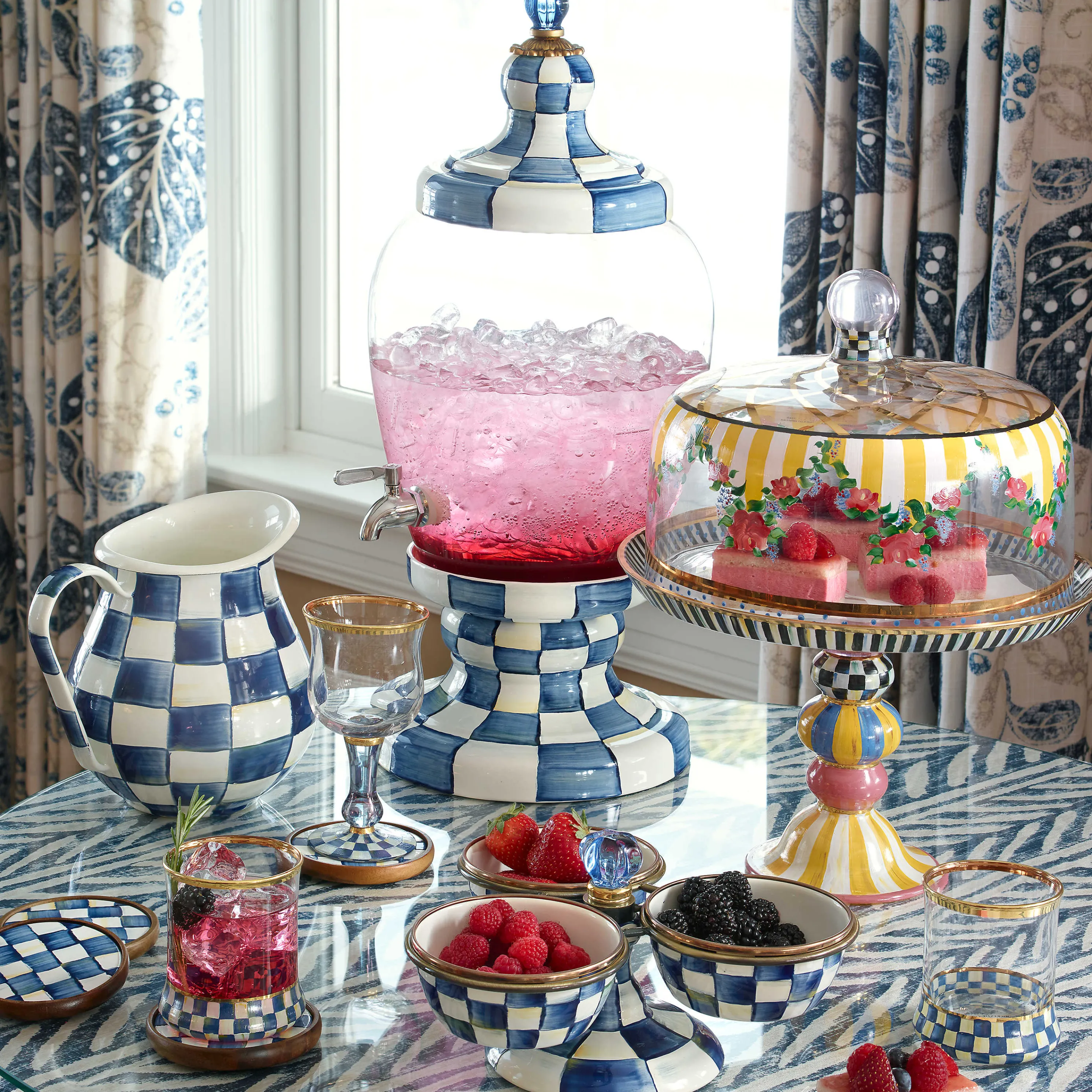 Royal Check Enamel Beverage Hostess