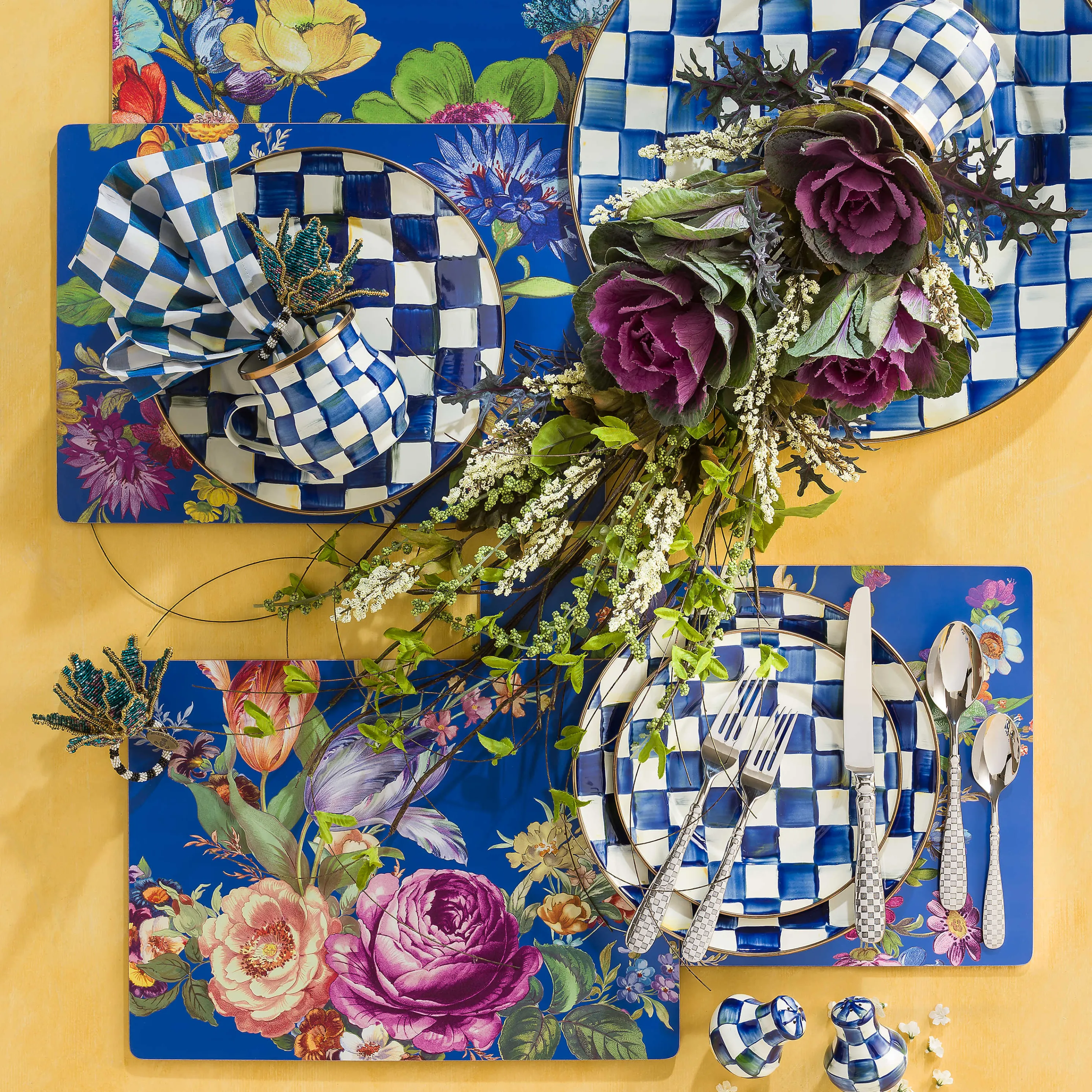 Royal Check Enamel Serving Platter