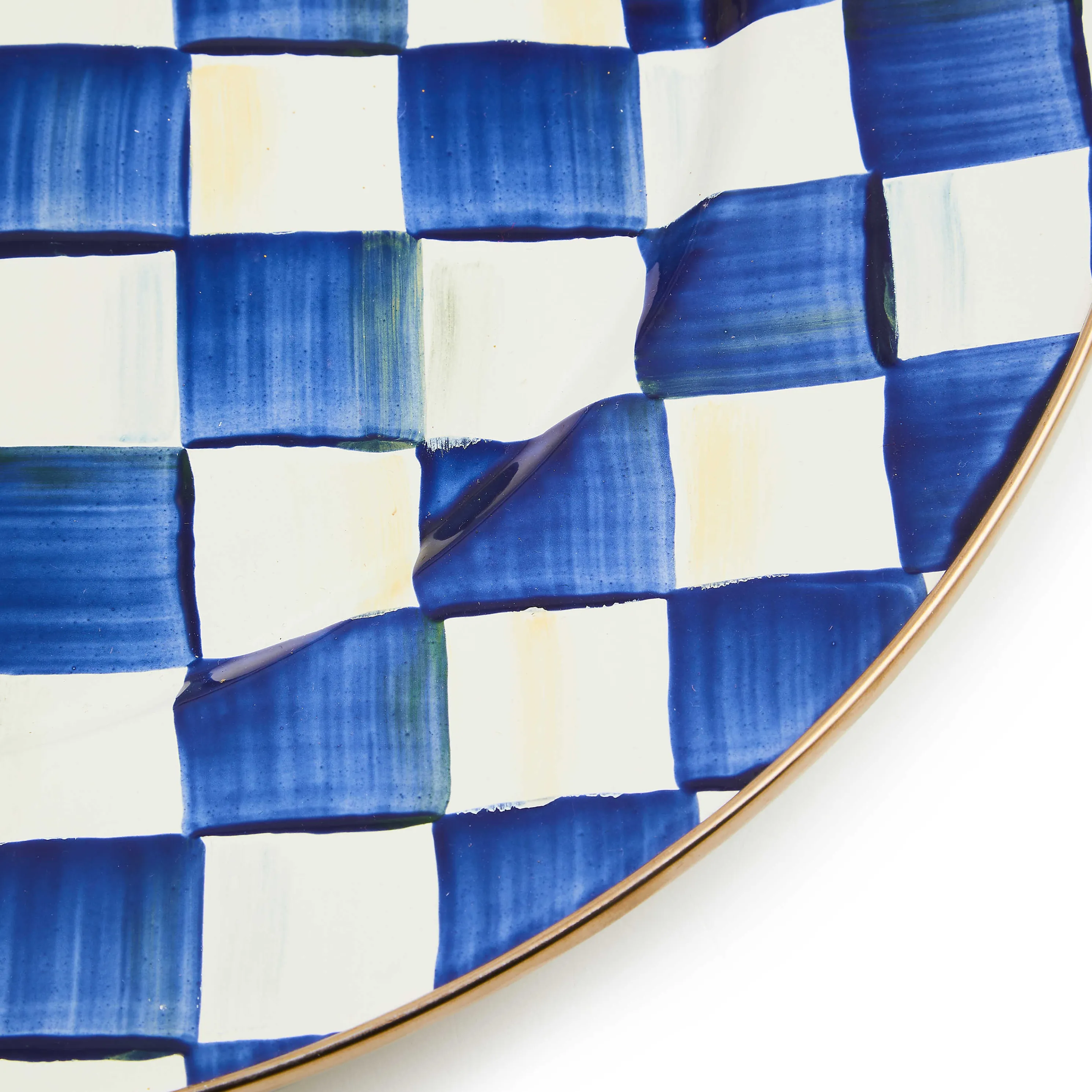 Royal Check Enamel Serving Platter