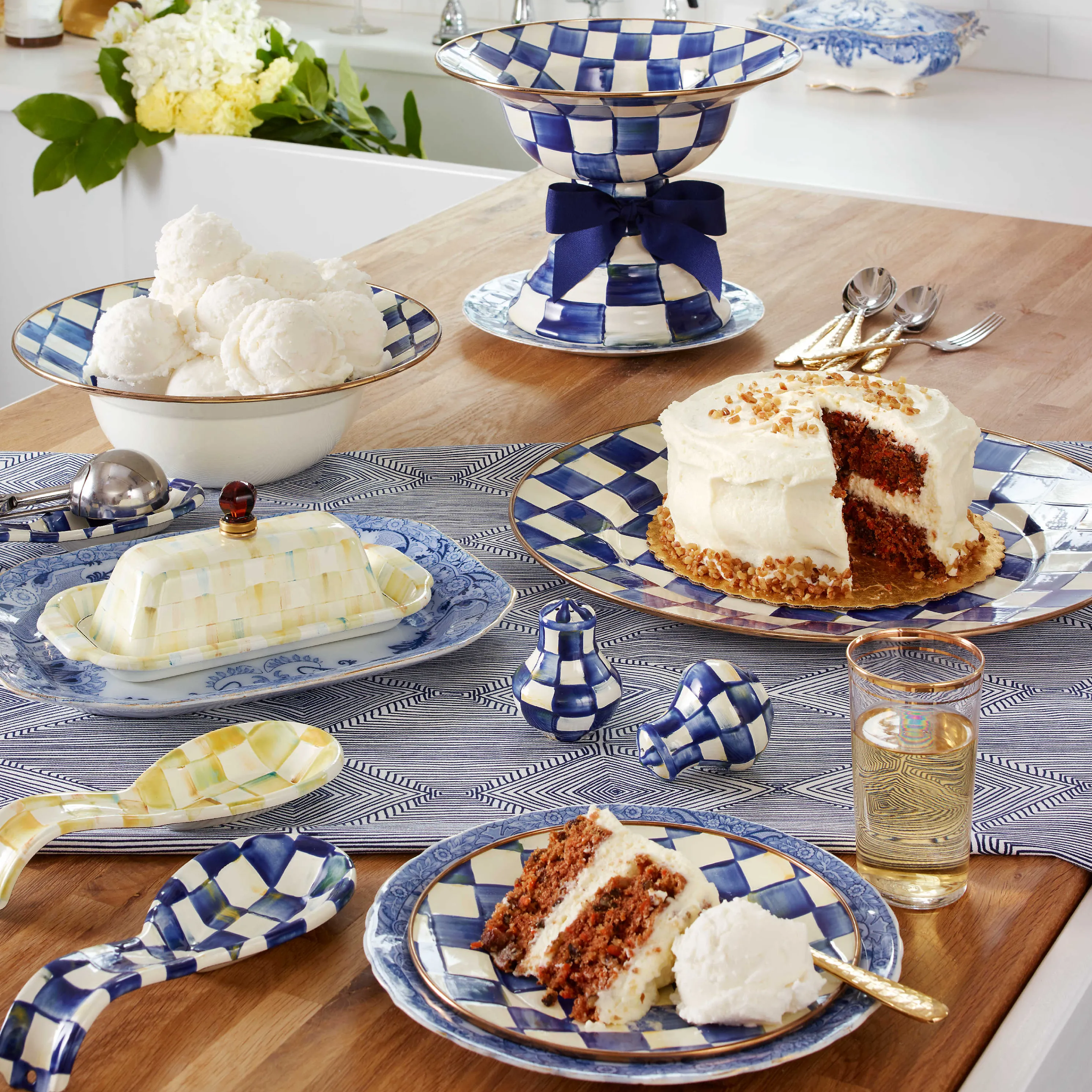 Royal Check Enamel Spoon Rest