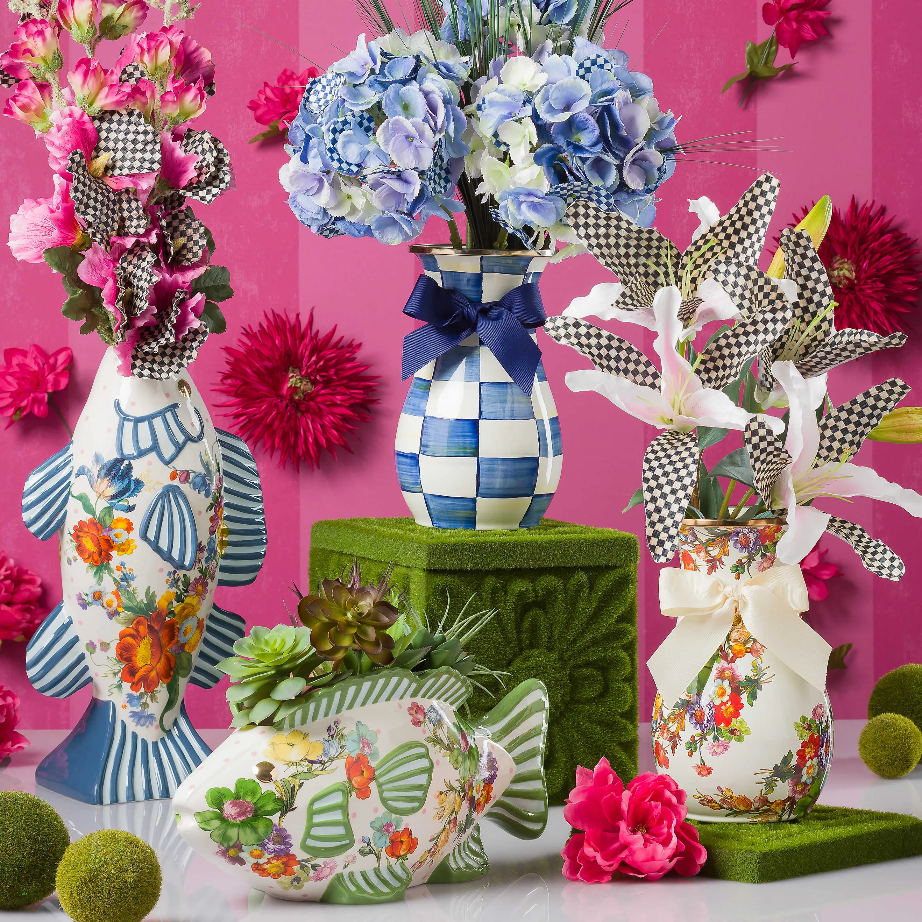 Royal Check Hydrangea - Blue