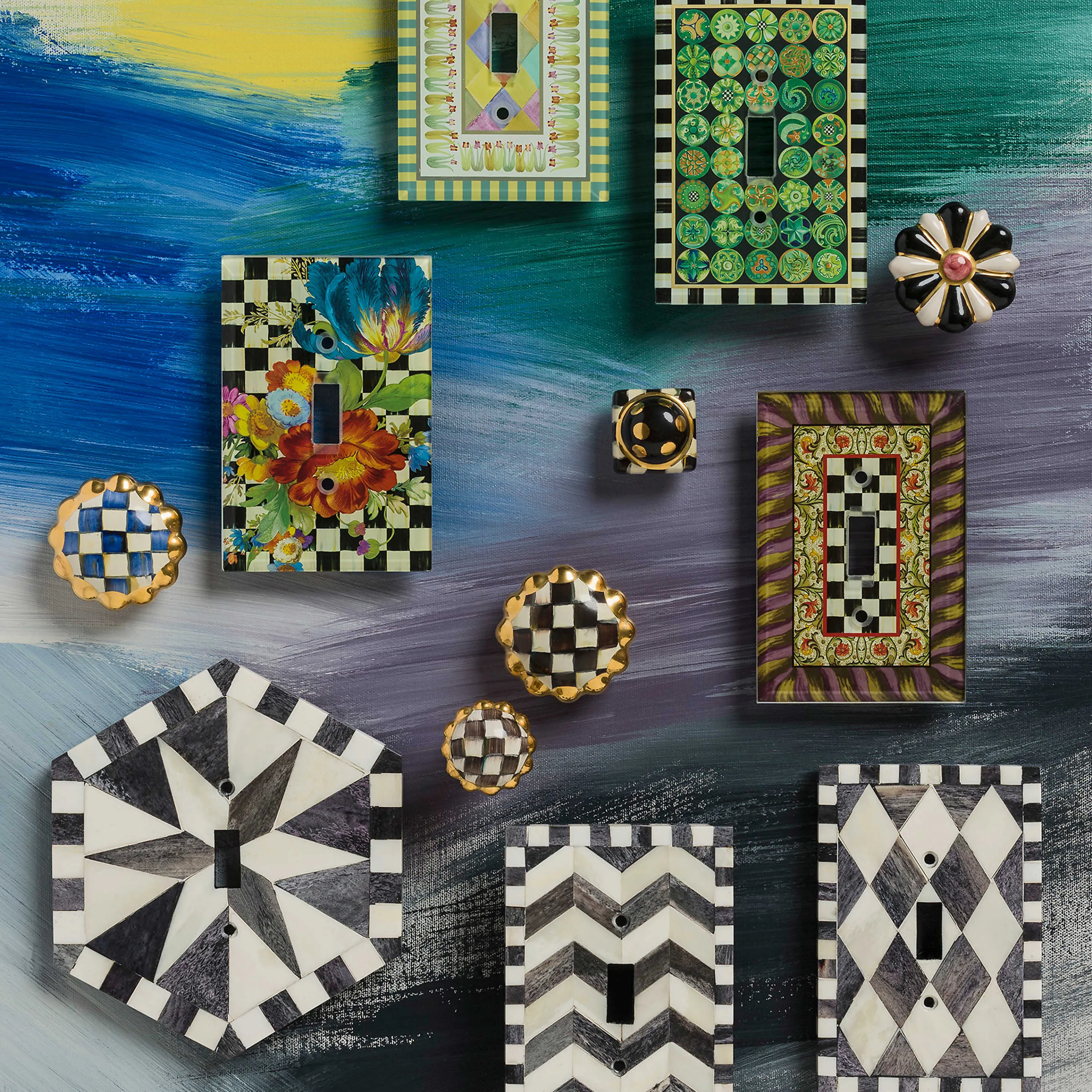 Royal Check Round Knob