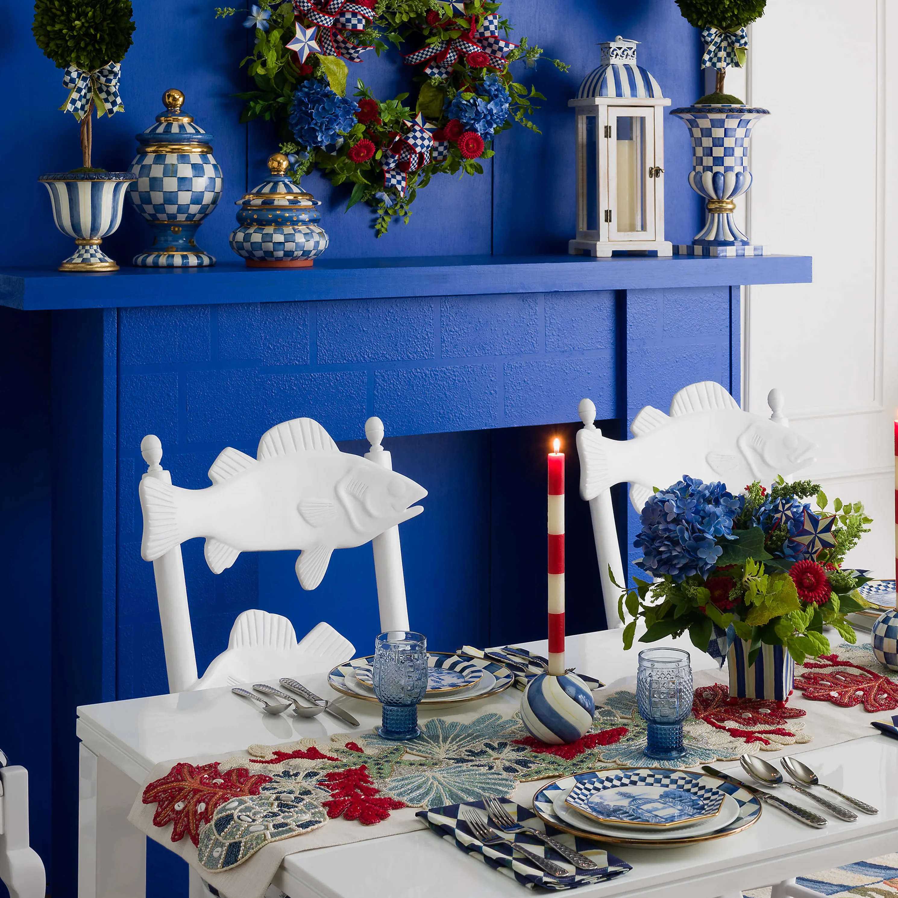 Royal Stripe Tabletop Urn