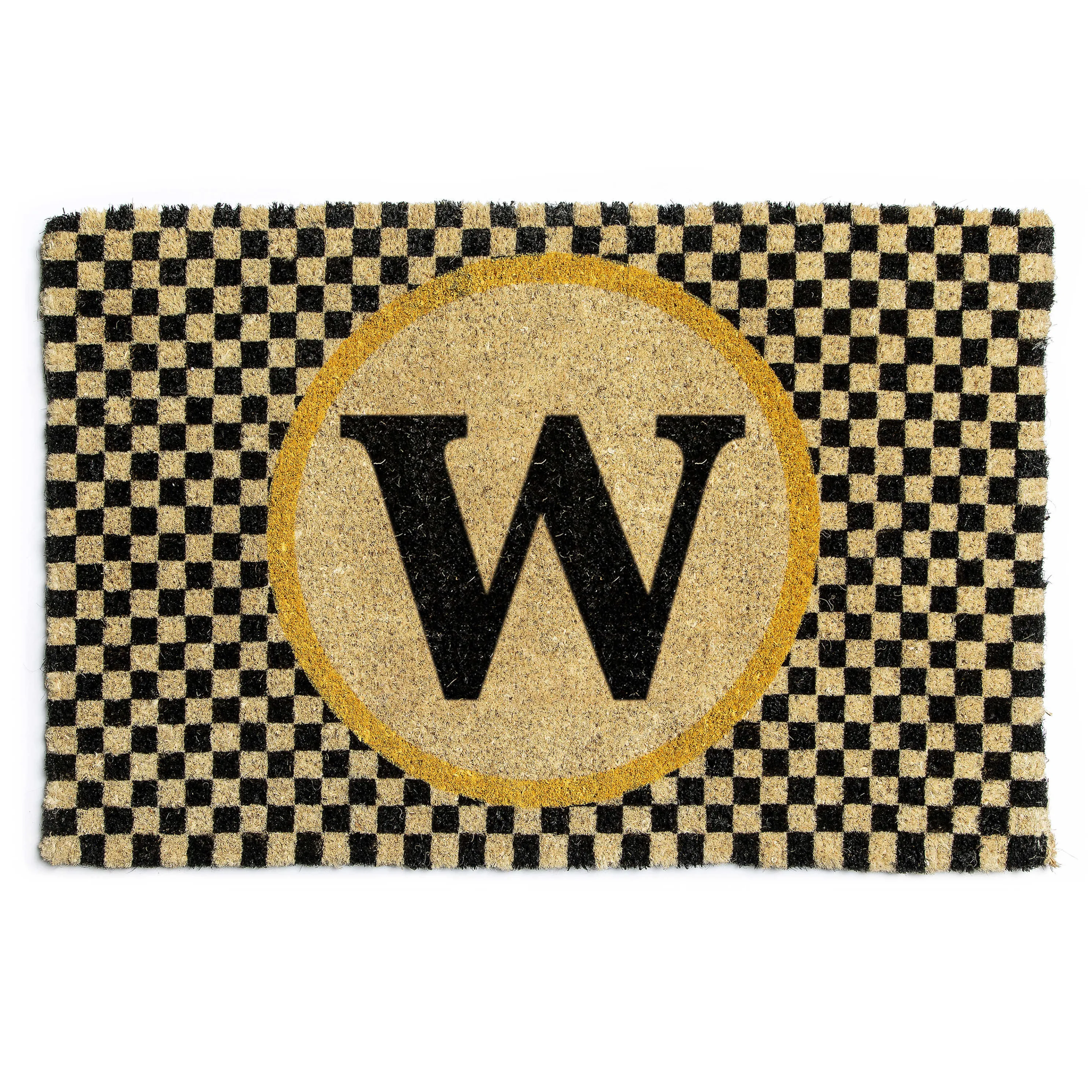 Single Letter Monogrammed Entrance Mat - W
