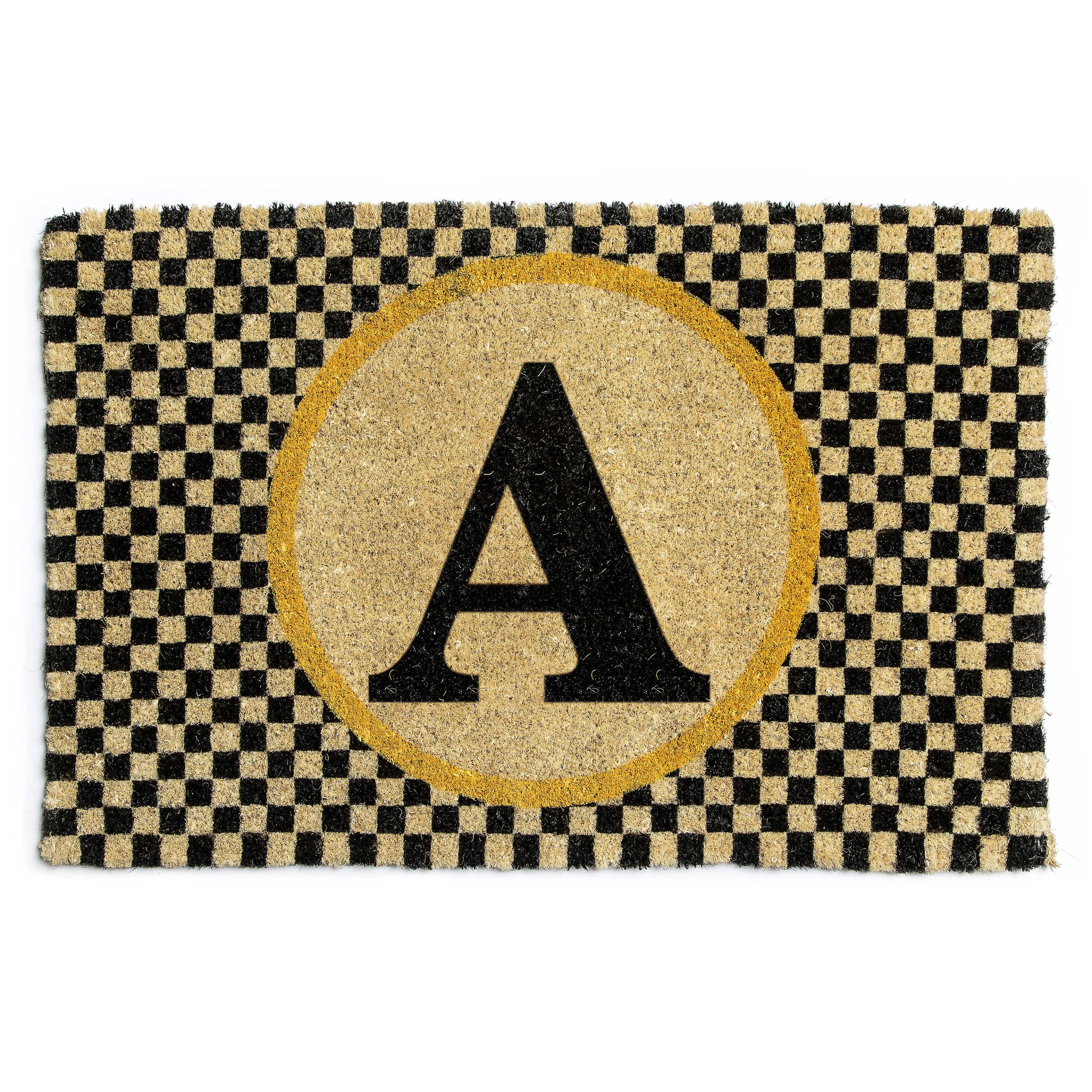 Single Letter Monogrammed Entrance Mat - A