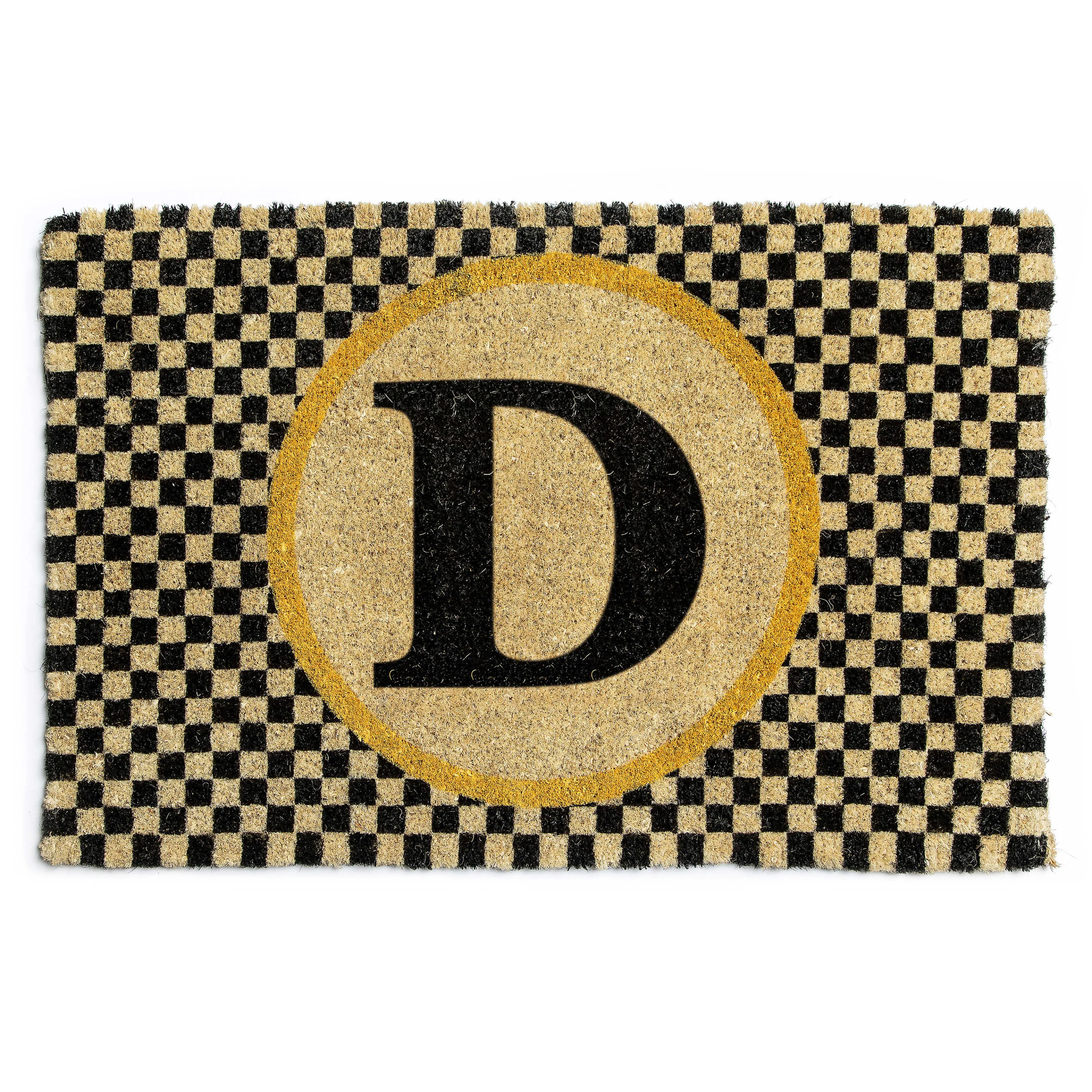Single Letter Monogrammed Entrance Mat - D