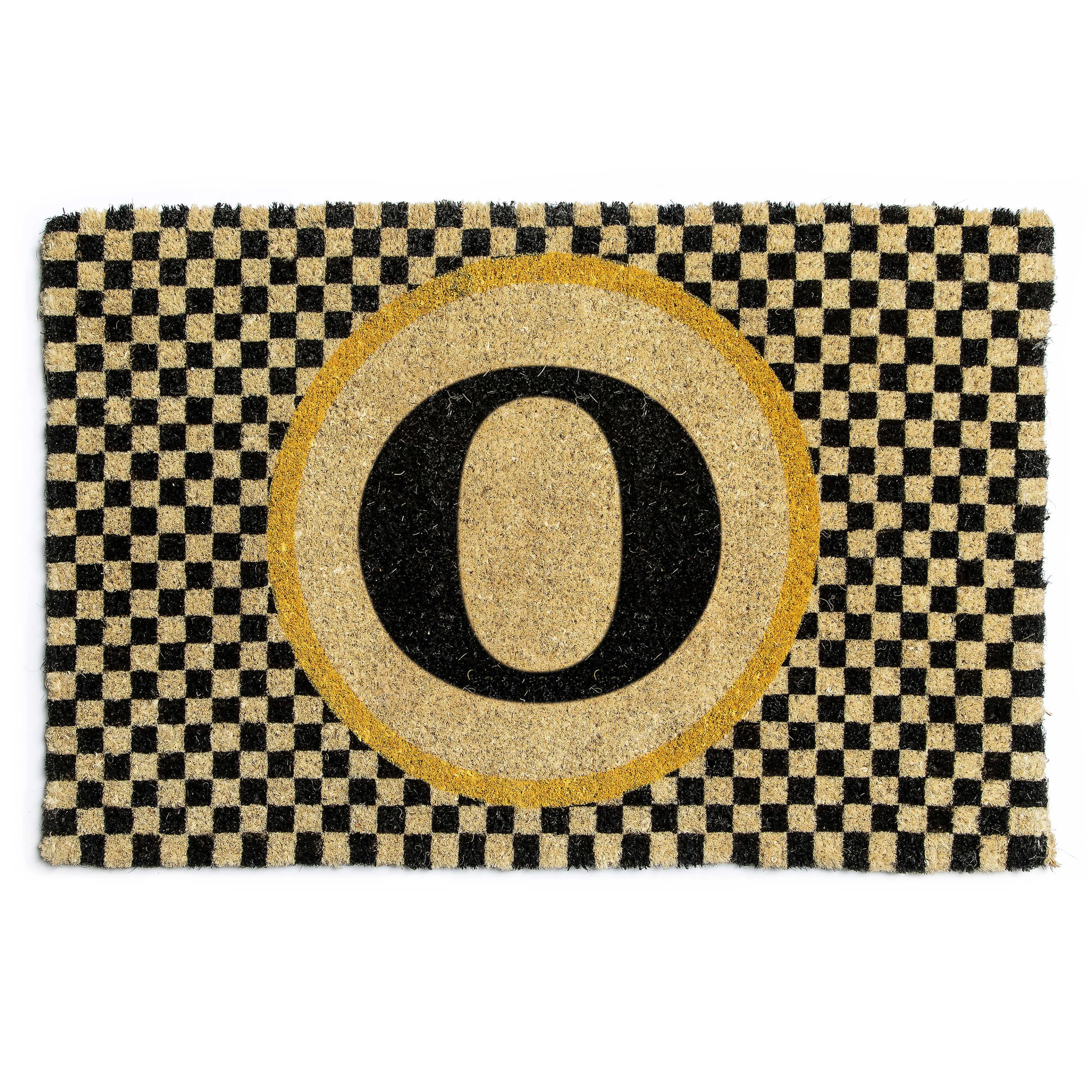 Single Letter Monogrammed Entrance Mat - O