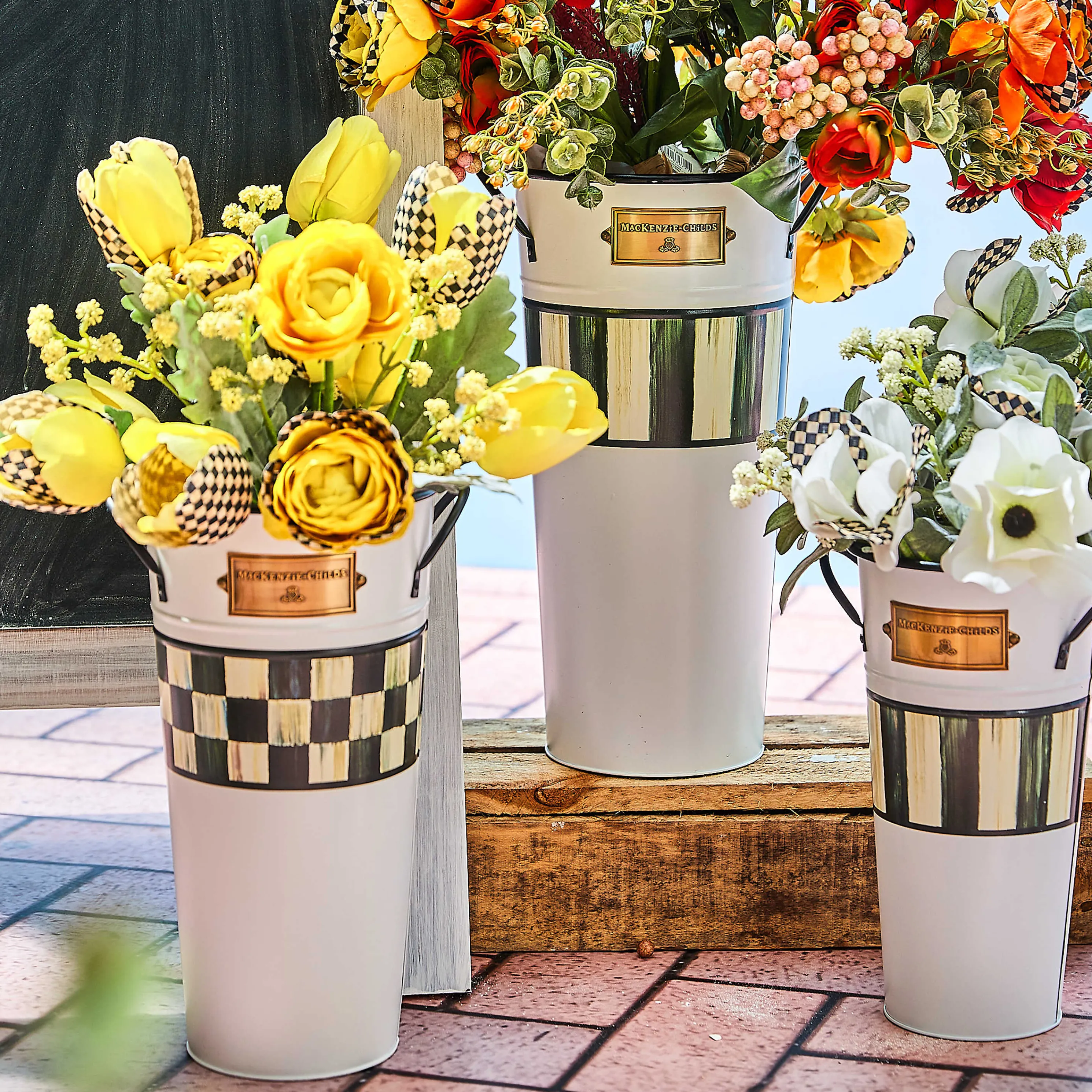 Spectator Galvanized Flower Buckets - Set Of 3