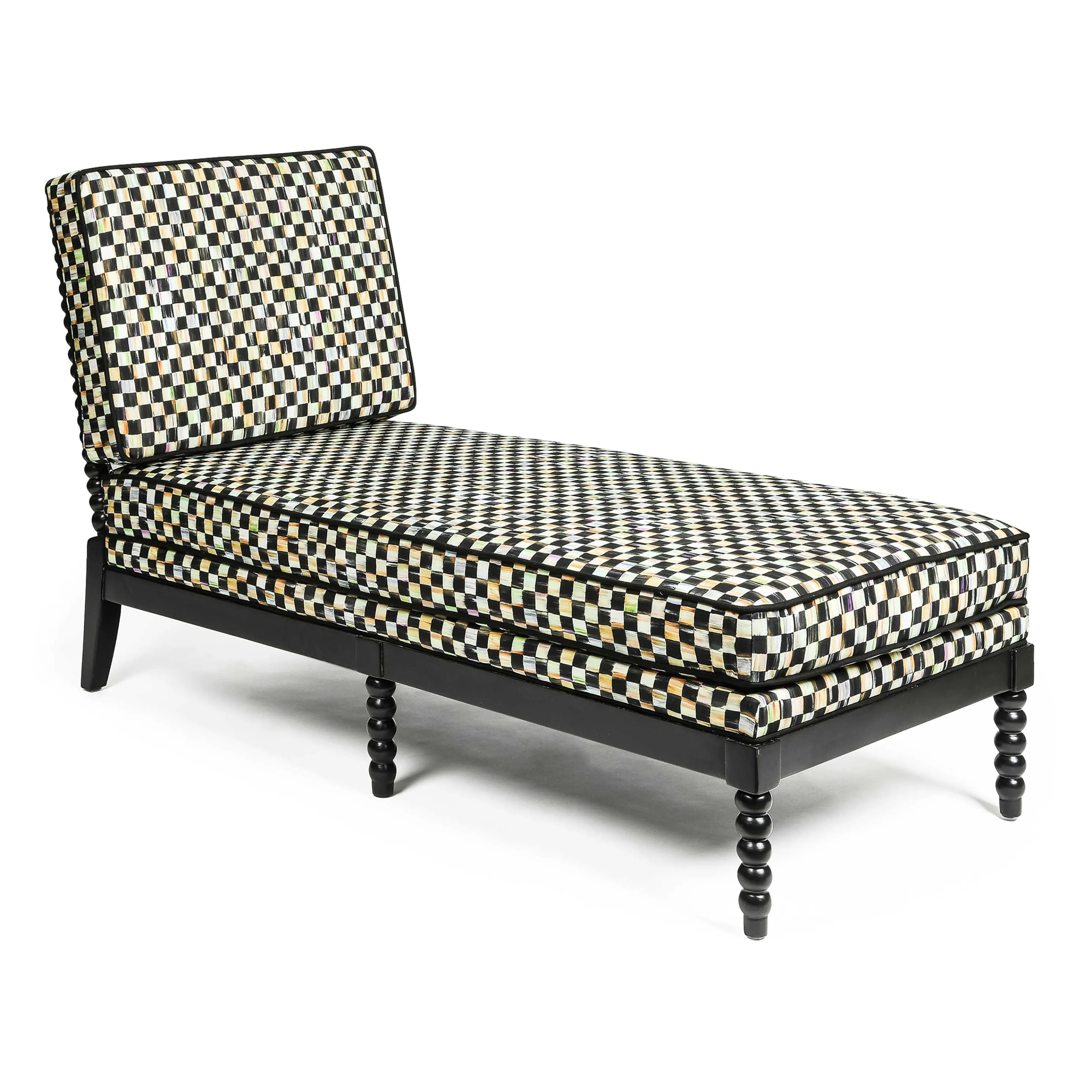 Spindle Check Outdoor Chaise