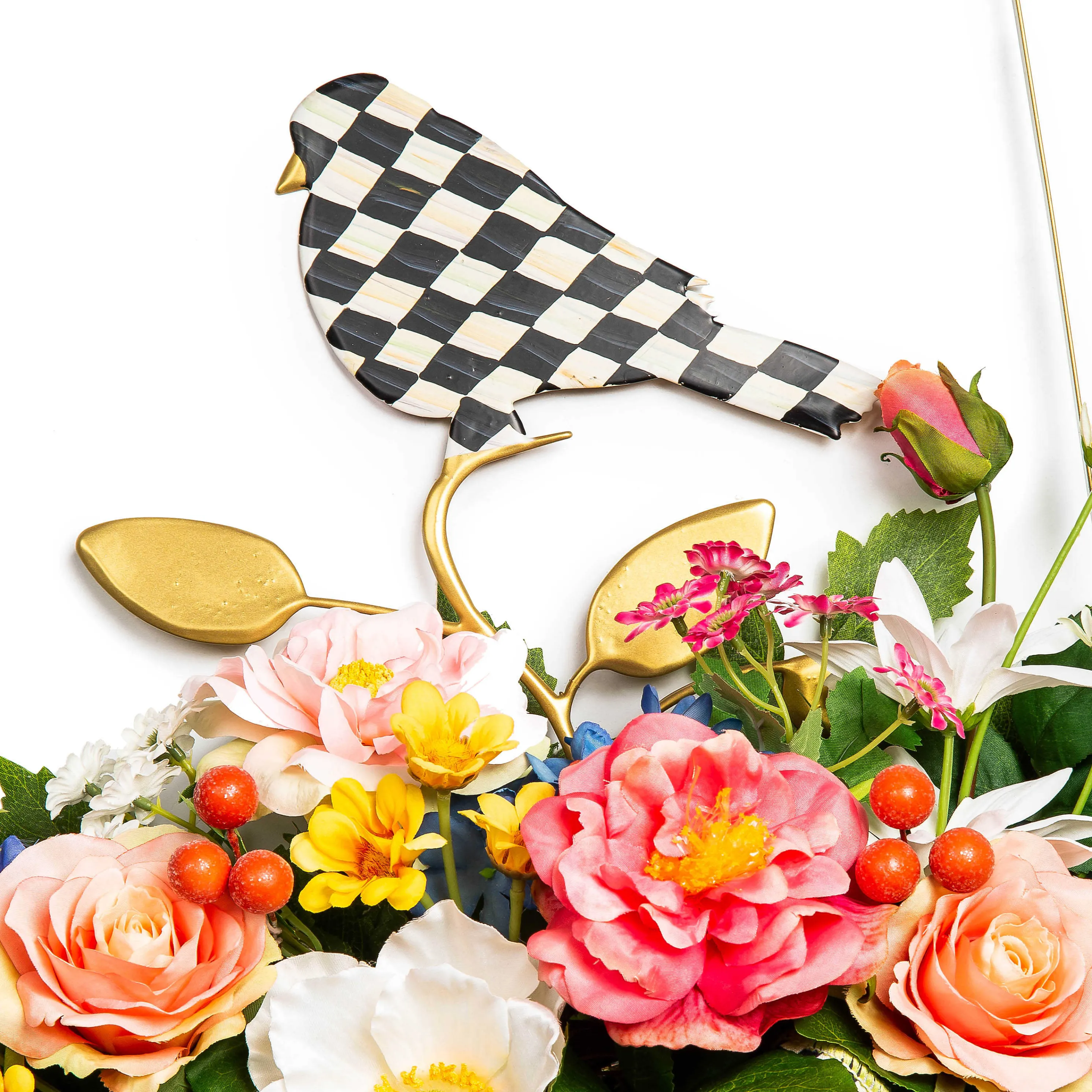 Spring Blooms Bird Arch Wreath