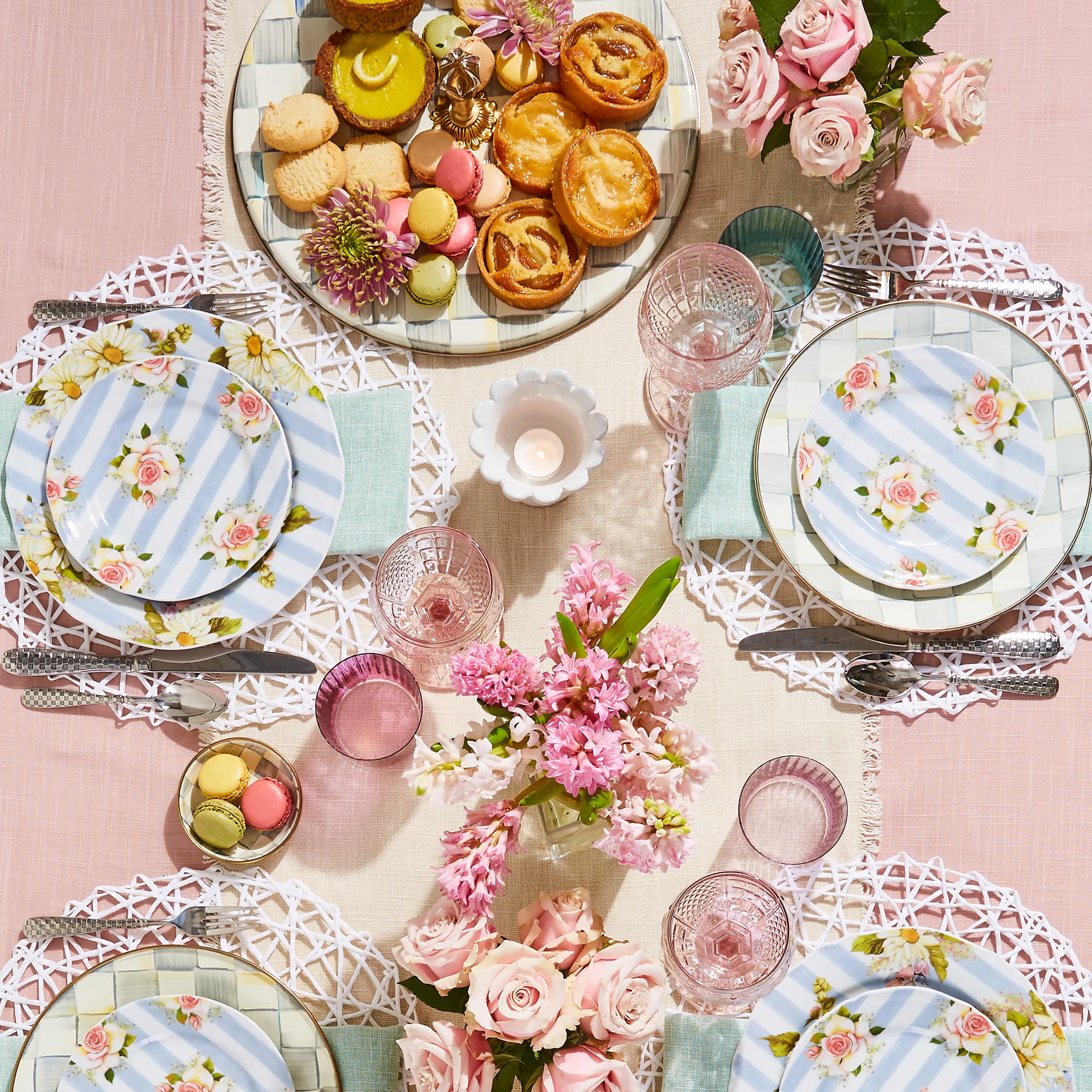 Sterling Check Enamel Cheese Course